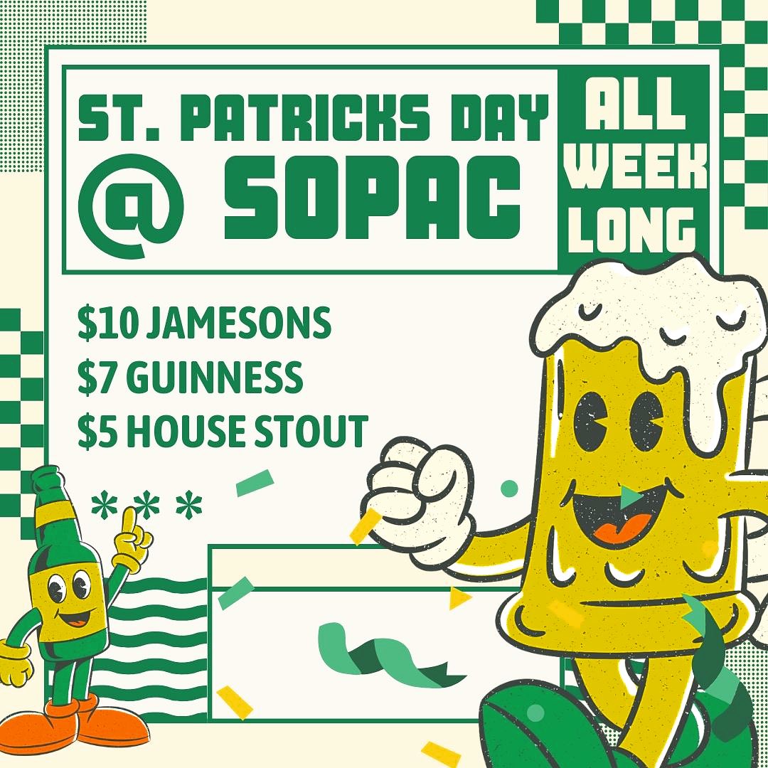 We’re saying NO to Green Beer. And YES to great drink specials…
Come ShamRock with us all week.