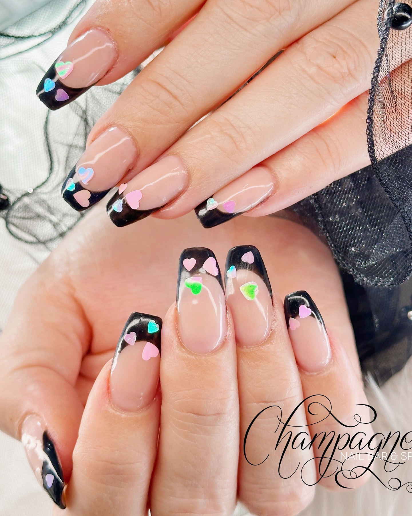 ✨”Dazzling Nails for Every Occasion!” ✨ Acrylic overlays - Nail design / Black French with dazzly hearts encapsulated in clear acrylic for a smooth finish.
Are you Ready for a Nail Makeover? Contact Us by commenting the word LINK for nail studio services or visit our website. www.champagnenailbarandspa.com
♦️E-File manicures
♦️ Nail Design work
♦️Professional Materials:
NSI,
The Gel Bottle,
Light Elegance
💯 STERILISED EQUIPMENT
❈ 50% 𝒹ℯ𝓅ℴ𝓈𝒾𝓉 𝘪𝘴 𝘳𝘦𝘲𝘶𝘪𝘳𝘦𝘥 𝑤ℎ𝑒𝑛 𝐵𝑜𝑜𝑘𝑖𝑛𝑔 𝑡𝑜 𝑠𝑒𝑐𝑢𝑟𝑒 𝘺𝘰𝘶𝘳 𝑠𝑝𝑜𝑡 𝑎𝑛𝑑 𝑡𝑜 𝑎𝑣𝑜𝑖𝑑 𝑎𝑛𝑦 𝑑𝑖𝑠𝑠𝑎𝑝𝑜𝑖𝑛𝑡𝑚𝑒𝑛𝑡.
❈ 𝑃𝑎𝑦𝑚𝑒𝑛𝑡 𝑂𝑝𝑡𝑖𝑜𝑛𝑠:
- 𝘈𝘧𝘵𝘦𝘳𝘱𝘢𝘺
& 𝑍𝑖𝑝 (in store only)
- Direct Debit cards
-𝐷𝑖𝑟𝑒𝑐𝑡 𝐶𝑟𝑒𝑑𝑖𝑡
- 𝑉𝑖𝑠𝑎 & 𝑀𝑎𝑠𝑡𝑒𝑟𝑐𝑎𝑟𝑑
𝐼 𝑙𝑜𝑜𝑘 𝑓𝑜𝑟𝑤𝑎𝑟𝑑 𝑡𝑜 𝑠𝑒𝑒𝑖𝑛𝑔 𝑦𝑜𝑢 𝑖𝑛 𝑡ℎ𝑒 𝘴𝘵𝘶𝘥𝘪𝘰 𝑠𝑜𝑜𝑛!
𝑌𝑜𝑢𝑟𝑠 𝑖𝑛 𝐵𝑒𝑎𝑢𝑡𝑦
𝐶ℎ𝑟𝑖𝑠𝑡𝑖𝑛𝑒 🥀
.
.
.
#hardgel #hardgelnailextensions #rotoruanailsalon #rotoruanailtech #acrylicnails #almondshape #coffinshape #nailsoftoday #notd #nailswow #customnails #nailsfordays #nailgoals #nailsdecor #classynails #ilovenails #featurenails #manicuresrotorua #champagnenailsnz #prettynails #nailstylist #nailporn #nailslove #nailartist