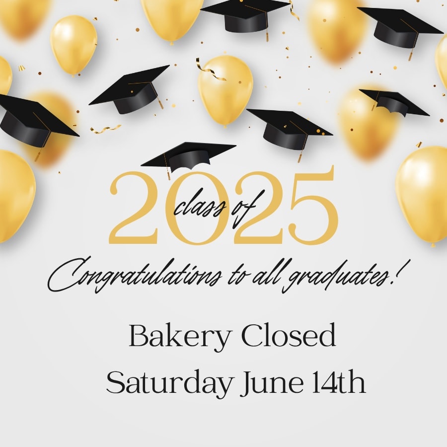Many of you are preparing to celebrate graduates this weekend (some have already watched their Seniors graduate in other districts)! We know it's bittersweet. ❤️
With that said, everyone here at the bakery will also be celebrating this momentous occasion with loved ones so we will be closed this Saturday. However, we will have lots of sweet treats tomorrow and may have tied a little Gosling Pride into the menu. Stop by for some last minute party supplies or a little pick-me-up. We'll be here 7:30-4:30!
One more important note! Thanks to our incredible community stepping up once again for the Chandler House Challenge in partnership with the Educational Foundation of Watertown, we raised over $10,000 for the Gosling Grad Grant and were able to pay off the student fees for all applicants. Any remaining funds will roll into next year so we can help our 2026 Seniors! Thank you all!
Finally, Happy Father's Day to all of the dads, bonus dads, step dads, wannabe dads, and anyone who celebrates!
Muffins: Blueberry Streusel | Triple Berry Streusel
Cheesecake: Vanilla Mini | Lemon Raspberry | Cookie Monster
Breakfast: Lemon Poppy Scone | Blueberry Cheese Danish
Cookies: Chocolate Chip | Blue Velvet | Gus the Gosling Sugar Cookie | Allergen Friendly Chocolate Chip & Snickerdoodle
Cupcakes: Triple Chocolate | Vanilla | Carrot | Funfetti | White Chocolate Raspberry | Andes Mint | Allergen Friendly
Macarons: Dark Chocolate | Blackberry Lavender | Key Lime
Bars: Salted Caramel Brownie | Fruity Pebble | Peanut Butter (this one is for you, dad - Bob Chandler)
Quiche: Bacon Cheddar Onion | Pesto Sun Dried Tomato Mozzarella | Scalloped Potato & Ham
Other Treats: Caramel Apple Chex Mix, Better Cheddar Snack Mix
Granola: Cinnamon Pecan, Cinnamon Apple, Cranberry Tangerine
Dog & Cat Treats