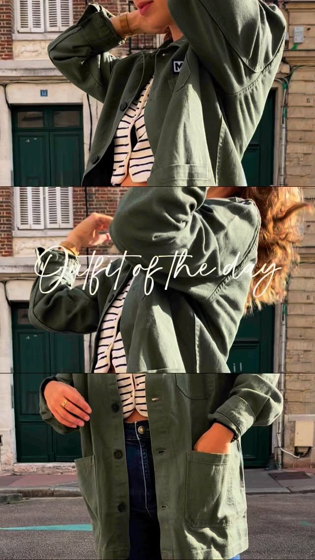 Look du jour avec notre veste worker en kaki 🌿 #outfitoftheday #modeethique #slowfashion