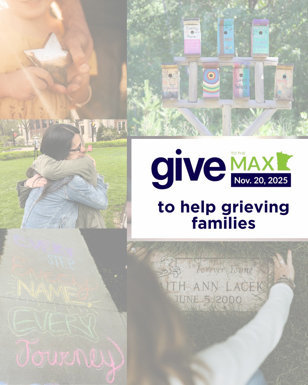 Today is Give to the Max Day! Your gift today helps illuminate the light and hope that the Child Loss Foundation brings to grieving families. Link to donate in bio.
Every donation made today is entered into Golden Ticket drawings—prizes awarded every 15 minutes on November 20.
Together, we can make a difference.
#GiveToTheMaxDay #ChildLossFoundation #ChildLossRetreats #GriefSupport