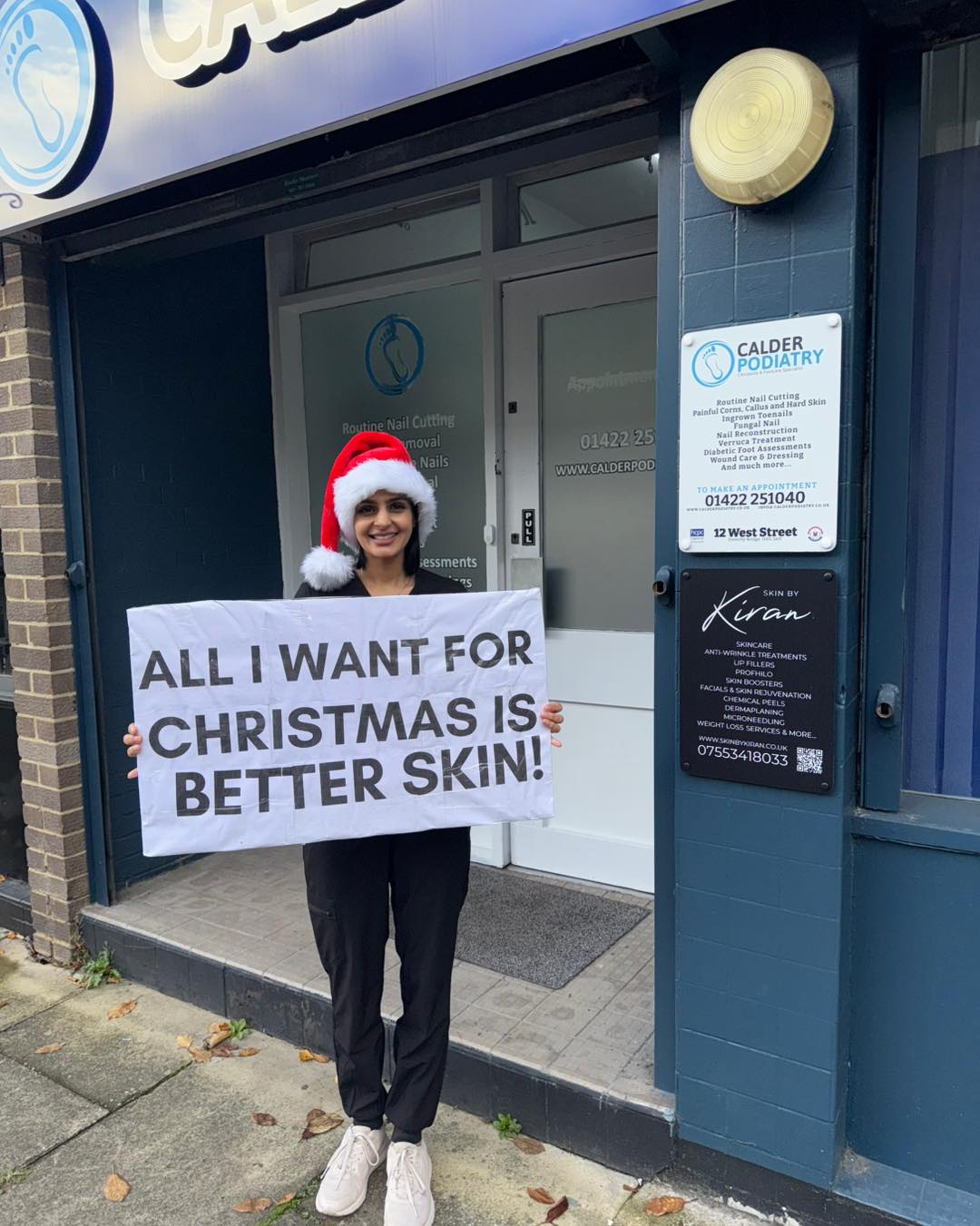 The crazy sign lady (me!) is back! ๐๐
If you see me wandering around Sowerby Bridge holding a sign againโฆ just mind your business and enjoy the Christmas content thatโs coming!
Festive glow-ups, skincare reminders, and maybe even a few surprises ๐โจ
Stay tuned โ itโs about to get very Christmassy at SKIN BY Kiran! ๐
๐โจ