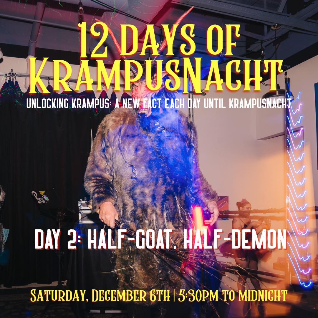 Fun Fact #2: Half-Goat, Half-Demon 👹
Krampus is traditionally depicted as a horned, goat-like creature with hooves, fangs, and a long red tongue. Santa’s terrifying counterpart.
Get ready to see some wild interpretations of this iconic look at our Krampusnacht celebration on Saturday, December 6! 🎉
🎟️ Tickets + details in our bio!
#liquidstatebeer #krampusnacht #krampus #krampuscountdown #krampuscostume #holidaychaos #krampusparty #ithaca