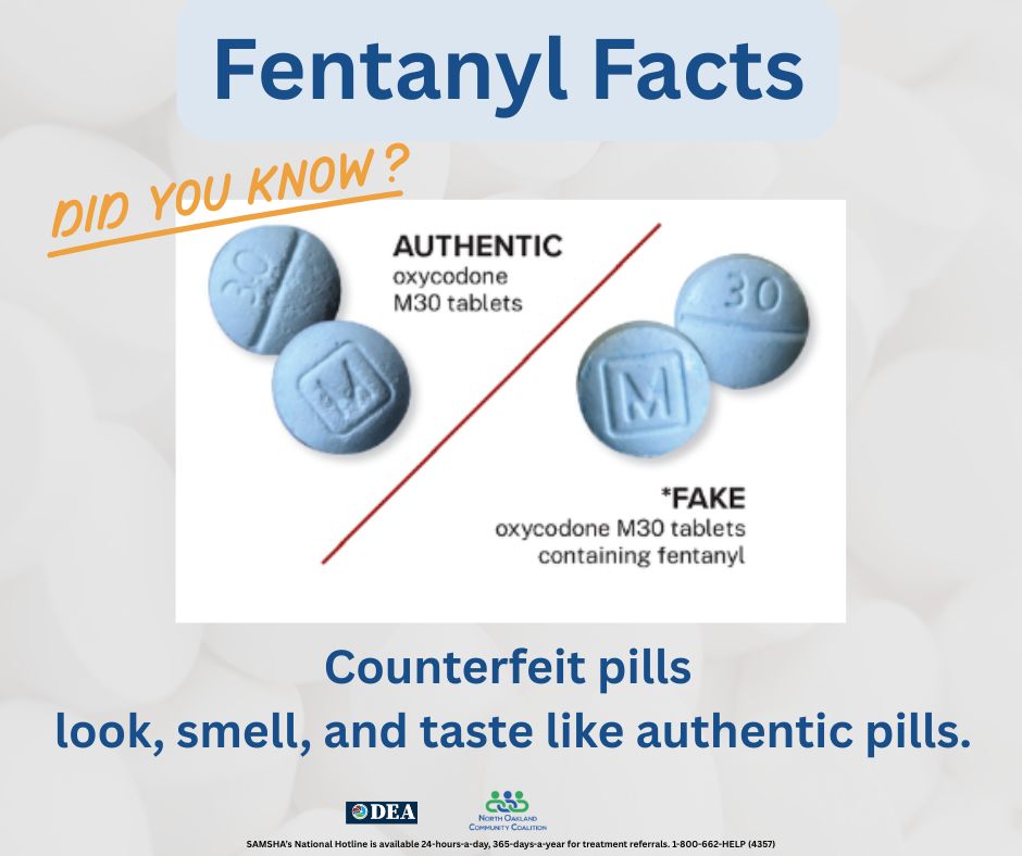 #TellUsTuesday: Can you tell which pills have fentanyl in them? We can't either--counterfeit pills can look, smell, and taste exactly like the real thing.
The safest option? Only take medications that were prescribed to you, and only from a trusted pharmacy.
Small conversations build big safeguards for you, your home, and your community! Visit https://www.noccmi.org/prescriptions for more information, conversation guides, and resources.