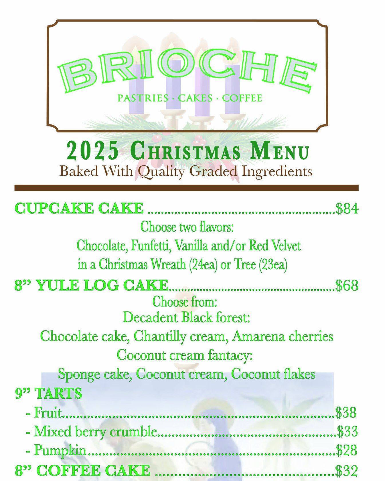 Make Christmas extra sweet 🎅🍰
Pre-orders for our 2025 Christmas menu are now open!
Order online, by phone, or in person today.
📅 Pick up on December 24th, 2025
·
·
·
·
·
·
#brioche #christmas #HolidayDesserts #ChristmasTreats #LocalBakery #SmallBusiness