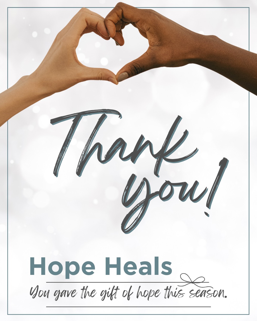 From the bottom of our hearts—thank you.
Your support of Hope Heals, our year-end giving campaign, has helped ensure grieving parents are met with compassion, comfort, and care when they need it most. Because of you, hope continues to shine, even in the hardest seasons.