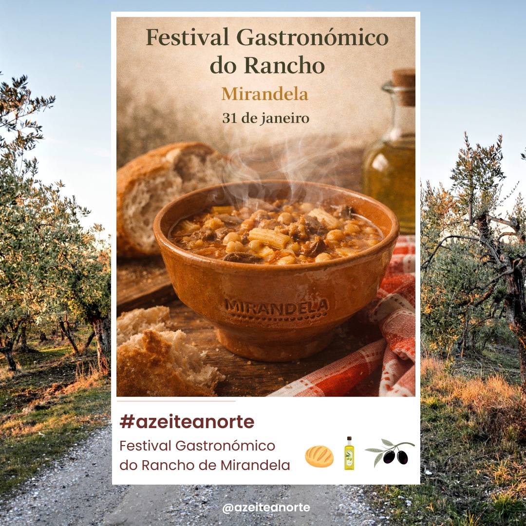 🍲✨ Festival Gastronómico do Rancho | Mirandela 2026 ✨🍲
No coração do inverno transmontano, Mirandela volta a celebrar um dos pratos mais enraizados na sua identidade gastronómica. No dia 31 de janeiro de 2026, o Festival Gastronómico do Rancho regressa ao Mercado Municipal, convidando todos a sentar-se à mesa e a partilhar sabores com história.
Preparado lentamente e pensado para aquecer corpo e alma, o rancho é sinónimo de convívio, tradição e partilha. Cada família guarda a sua receita, mas o espírito é comum: comida simples, feita para juntar pessoas, marcar momentos e passar saberes de geração em geração.
Este festival é um tributo à gastronomia tradicional de Mirandela e de Trás-os-Montes, valorizando a cozinha de inverno, os produtos locais e a herança cultural que vive nas nossas mesas. Um encontro onde o sabor se cruza com a memória e onde a tradição continua viva.
📍 Mercado Municipal de Mirandela
📅 31 de janeiro de 2026
🌿 Tradição, natureza e sabores com história.
Viaja. Descobre. Experimenta
#azeiteanorte #azeite #trasosmontes #altodouro #nortedeportugal #mirandela #festivalgastronómico #turismoanorte #turismorural #olivoturismo #oliveoilturism #turismogastronomico #gastronomia #gastronomy #portugalfood #saboresdeportugal #portugal #portoandnorth #visitportugal #visitportoandnorth #evoo #slowlife #olivoturismoportugal #oleoturismoportugal