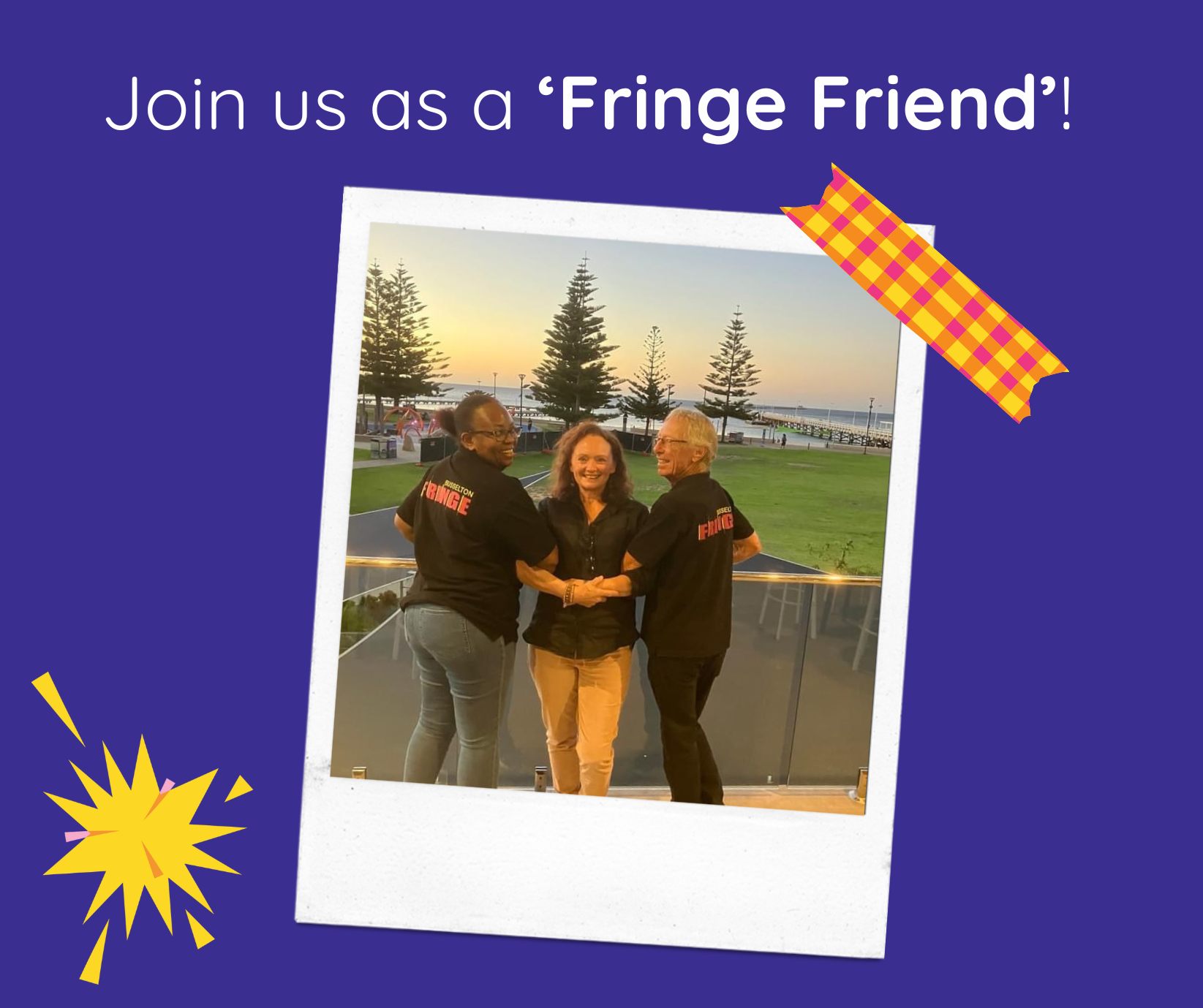 ๐
๐ซ๐ข๐ง๐ ๐ ๐
๐ซ๐ข๐๐ง๐ ๐๐จ๐ฅ๐ฎ๐ง๐ญ๐๐๐ซ ๐๐๐ฅ๐ฅ-๐๐ฎ๐ญ
Fringe Friends are the heartbeat of Busselton Fringe.
๐งกThey usher.
๐งกThey welcome.
๐งกThey cheer the loudest.
๐งกThey make artists feel at home.
In small towns, festivals donโt run on corporate machines - they run on community.
If you love the artsโฆ
If you love Busseltonโฆ
If you love being part of something boldโฆ
We want you!
Sign up now and stand where the action happens โฌ
https://www.busseltonfringe.com.au/volunteer