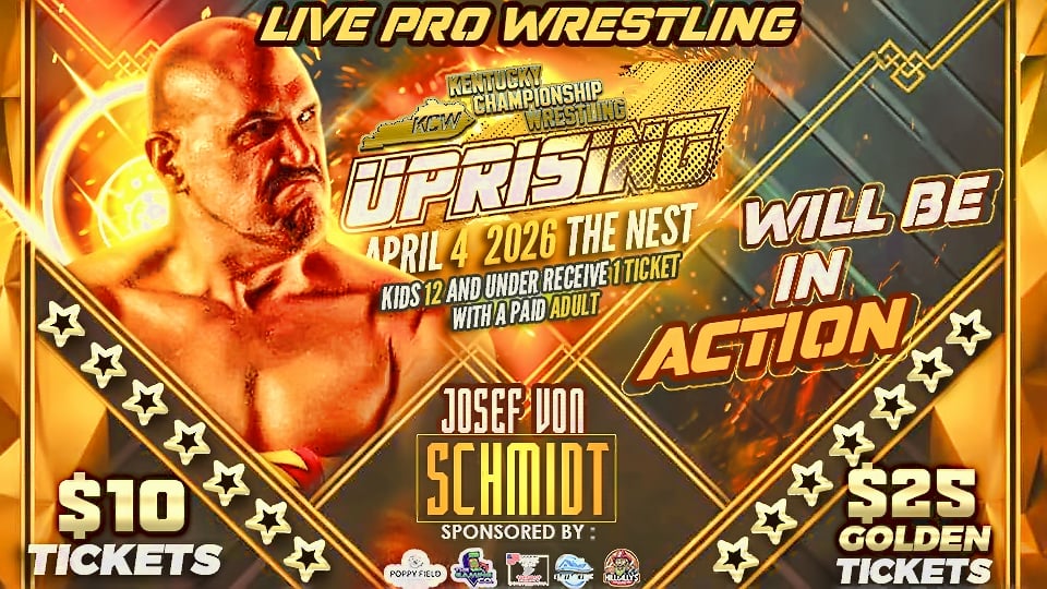 🚨 HE’S COMING… AND NOBODY IS SAFE 🚨
On April 4th at KCW #UPRISING, the ominous and unstoppable @josefvonschmidt will be #LIVE at The Nest… and a dark cloud looms over Virgie.
#Cold #Calculated #Ruthless
Every time Josef Von Schmidt steps inside KCW, destruction follows.
The question isn’t IF he will strike…
The question is — WHO will be brave enough to stand in his way?
👀 Will someone rise up and stop him?
💀 Or will The Nest fall victim to his dominance once again?
You have to see it LIVE to believe it.
🎟️ April 4th | The Nest – Virgie, KY
🚪 Doors Open: 6:15PM | 🔔 Bell Time: 7:05PM
🎫 Tickets are ON SALE NOW at Hillbilly’s or online at www.KYCWrestling.com
⚠️ Don’t wait… because anything can happen when Josef Von Schmidt is in the building.
#KCW #KCWUprising #LiveWrestling #ProWrestling #WrestlingLife #WrestlingEvent #DontMissOut