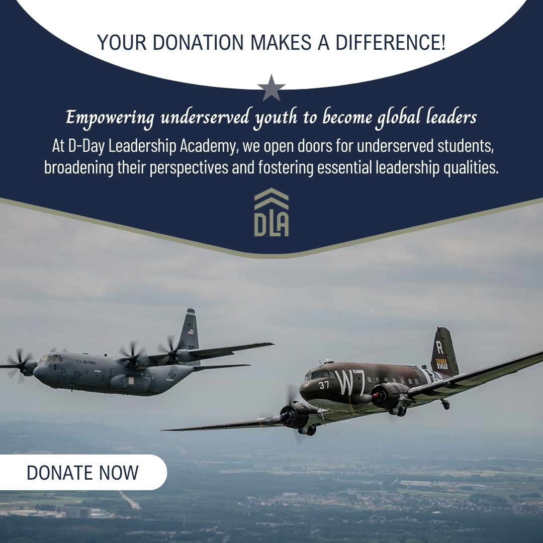 Ready to make a lasting impact? Join forces with the D-Day Leadership Academy and empower underserved youth to soar beyond limitations. Your generous donation fuels transformative experiences and ignites the flame of American leadership values. Together, we can shape a future filled with boundless potential!
Learn More 🌐 https://www.ddayleadershipacademy.com/
#ddayleadershipacademy #AmericanLeadership #YouthEmpowerment #SupportEducation #WarStories #Miltary
