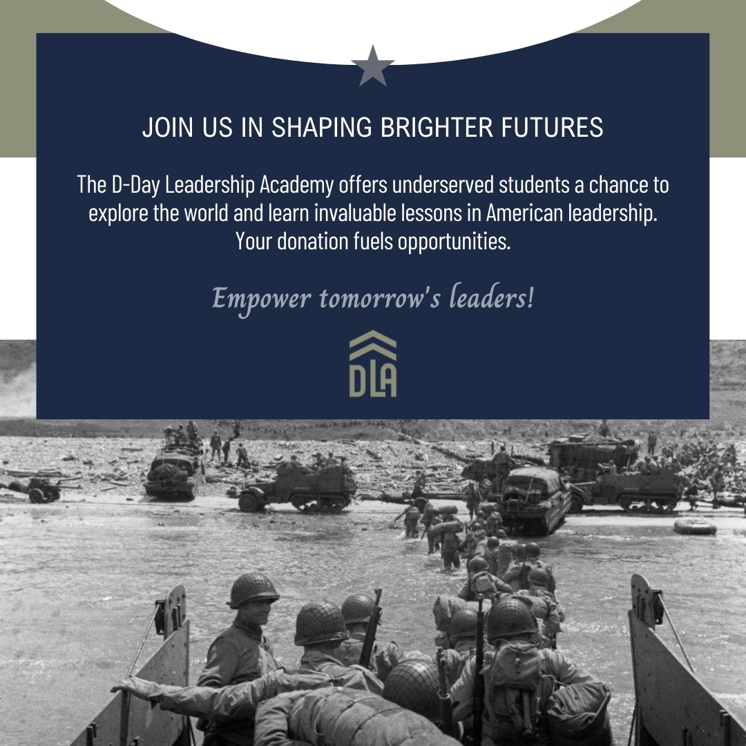 Transform Lives, One Donation at a Time! Your contribution to the D-Day Leadership Academy empowers underserved youth to transcend limitations and embrace leadership values. Donate now!
Learn More 🌐 https://www.ddayleadershipacademy.com/
#ddayleadershipacademy #WarStories #Miltary #france #usa #militaryhistory #warhistory #DDayRemembered