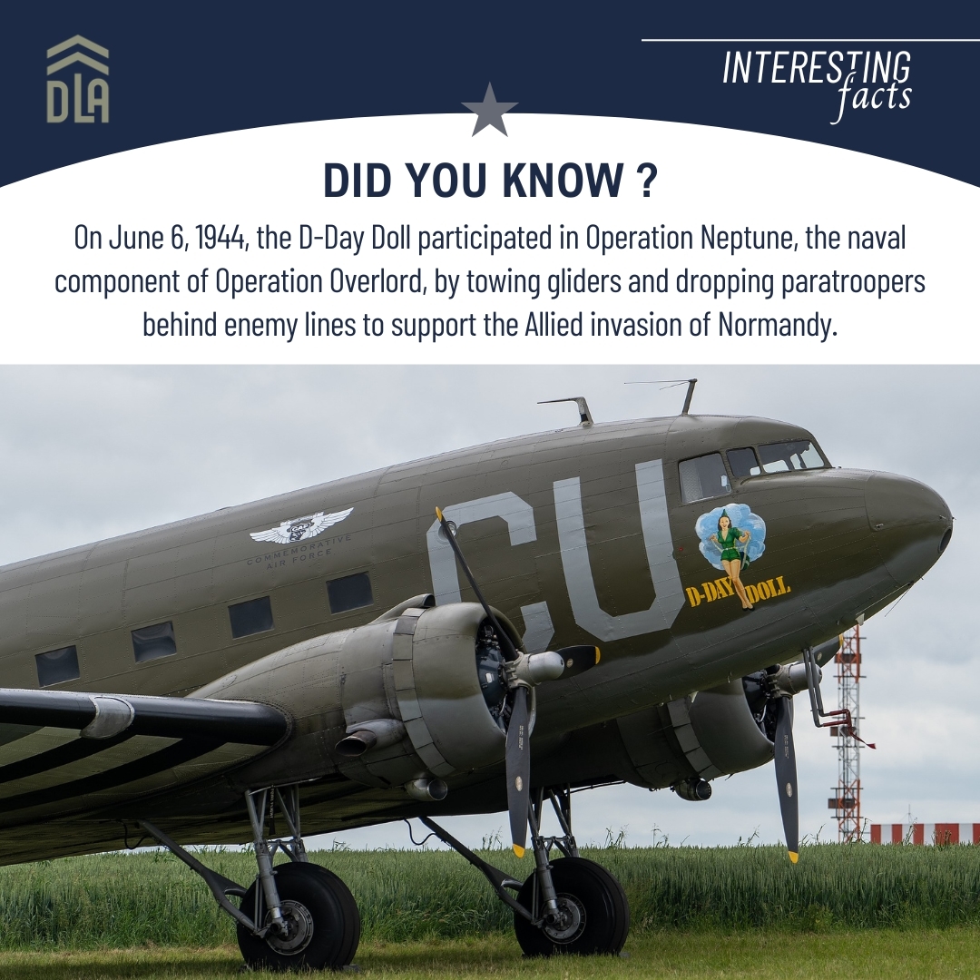 The "D-Day Doll" was a C-53 Skytrooper transport aircraft that played a significant role during the D-Day invasion. The D-Day Doll symbolizes the bravery and sacrifice of the Allied forces during the pivotal D-Day invasion.
Fuel ambition, empower dreams! Your donation to the D-Day Leadership Academy helps underserved youth soar to new heights.
Learn More 🌐 https://www.ddayleadershipacademy.com/
#ddayleadershipacademy #WarStories #Miltary #AmericanLeadership #YouthEmpowerment #DDayFacts #DDayKnowledge