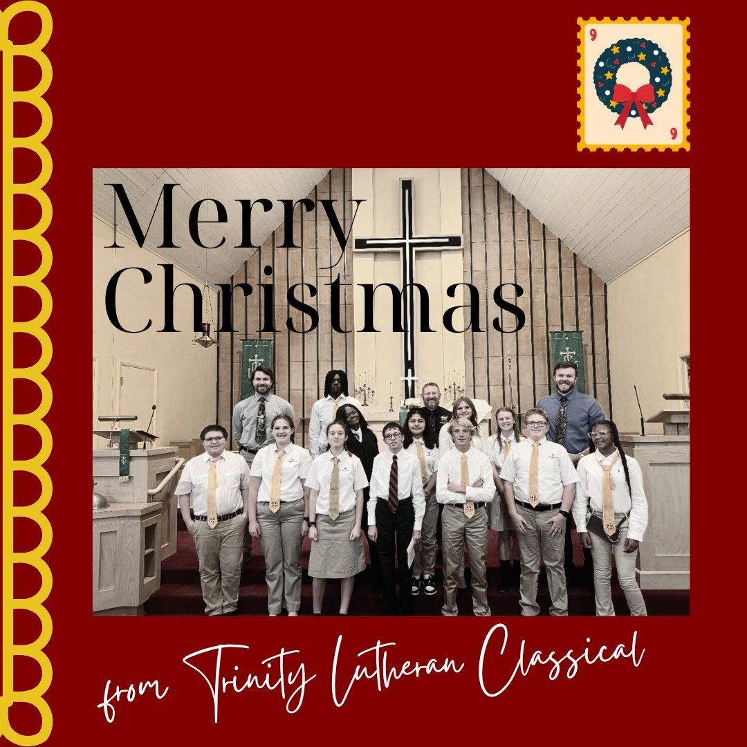 As we celebrate this festive season, we extend heartfelt wishes for a Merry Christmas and a Happy New Year from our faculty and students. May the peace of Christ, who came to redeem us, guide and inspire us in our personal and professional lives. Let’s foster a community of hope and joy as we enter the new year together! #MerryChristmas #HappyNewYear #PeaceOfChrist #CommunitySpirit #Redemption #LCMS #CCLE #classicaled #education #classicallutheraned #Jesus