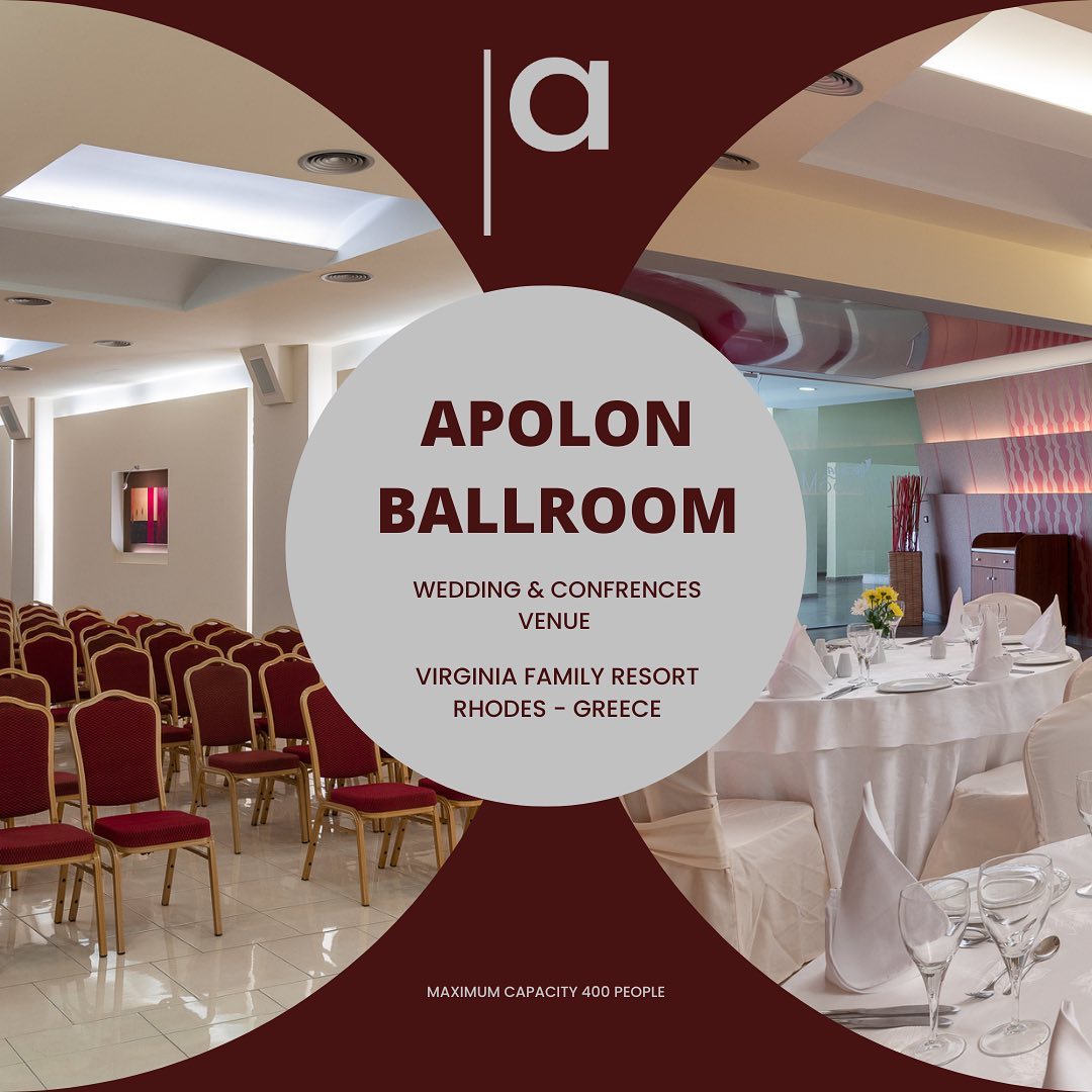 Book our amassing ballroom for your event.
Take advantage of the exclusive early bird discount for season 2023!
.
.
.
#virginia_family_resort #rhodes #wedding #weddingplanners #conference #ballroom #resort #venue #weddinvenue #conferencevenue