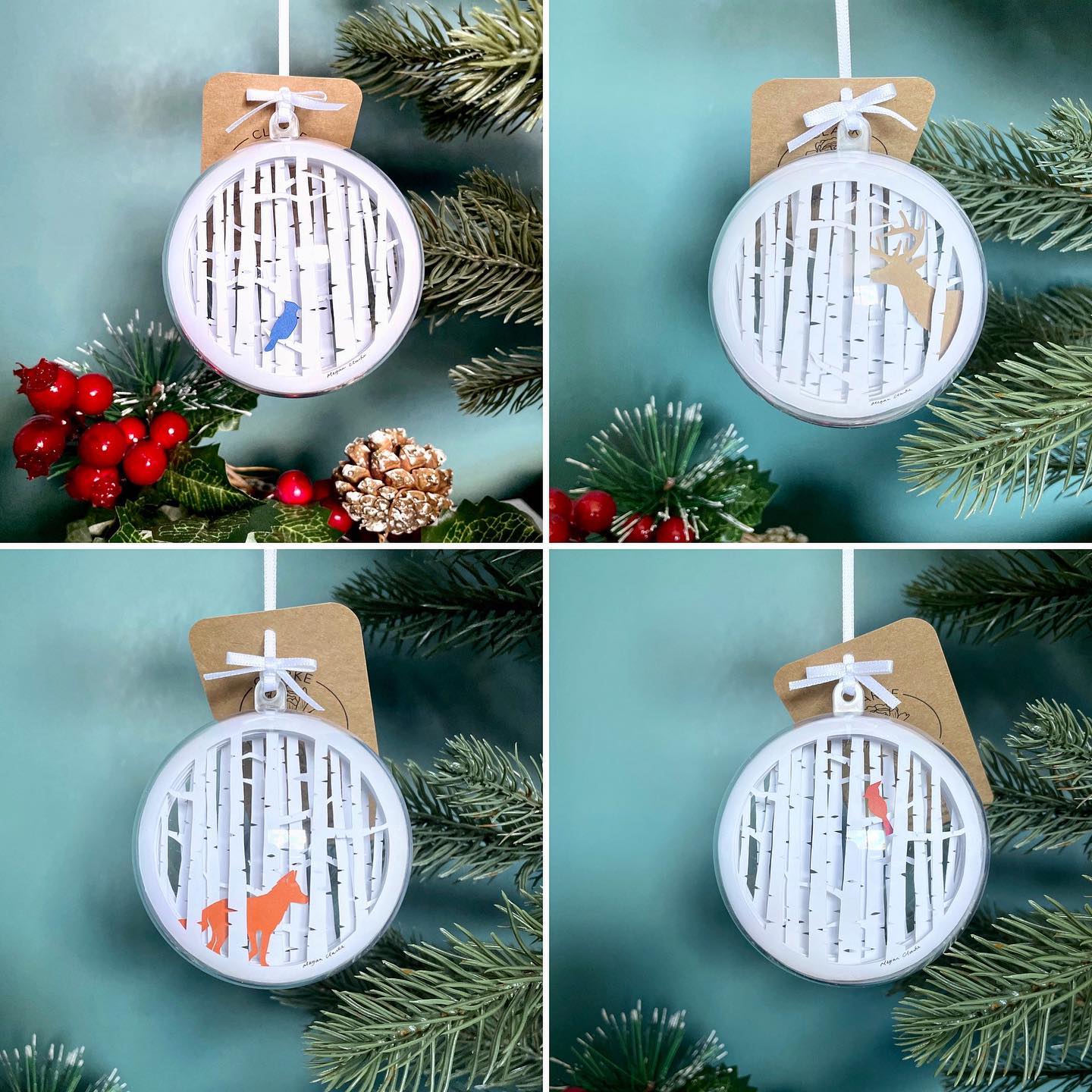 Hand-cut Paper Ornaments are now available in my online shops! Links bio! My etsy shop offers shipping to the USA and my Canadian shop offers shipping and local pick-up at @themakershubofcanada in Whitby.
I have a limited number in stock this year so don’t miss out! 🦊
#handmadegifts #handmadeornaments #paperornaments #etsychristmas #paperartist