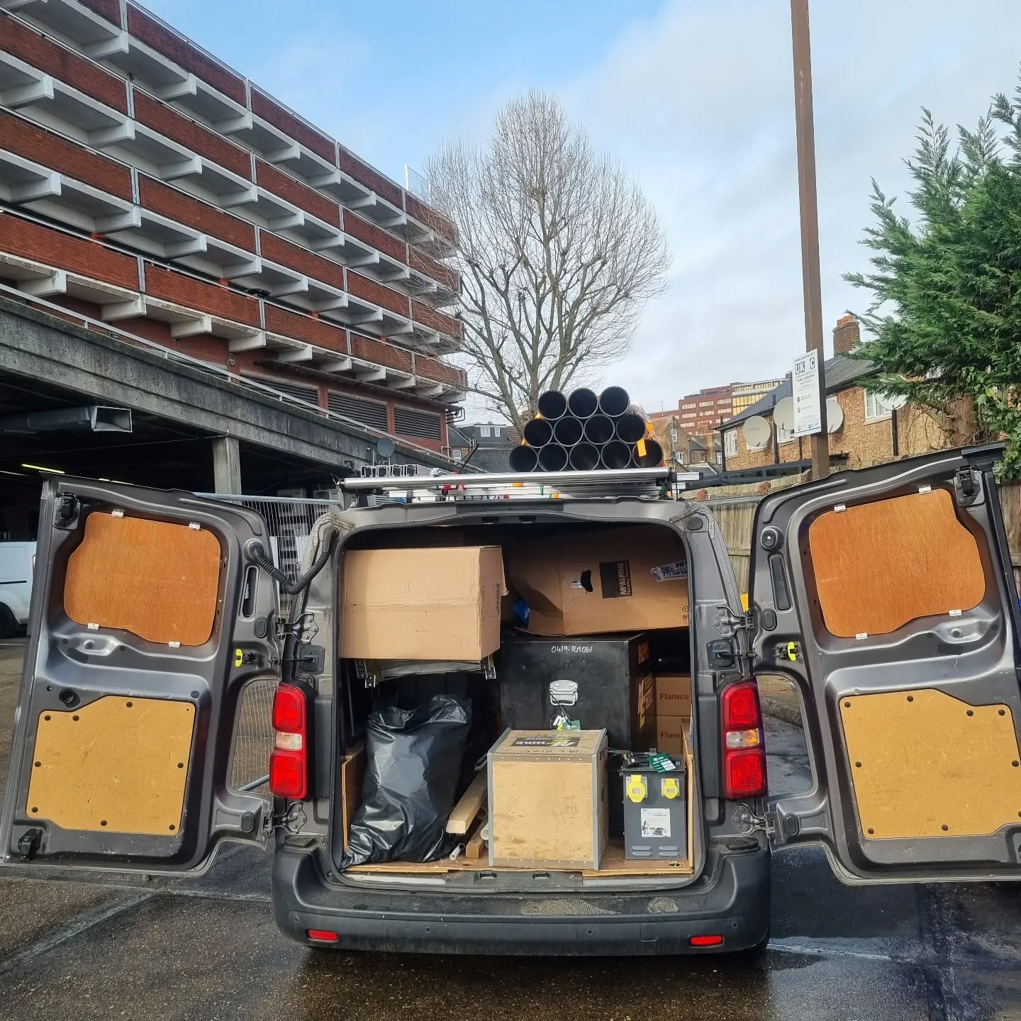 Van got pushed to the limits today. The materials were bad enough before the two welders were thrown on!