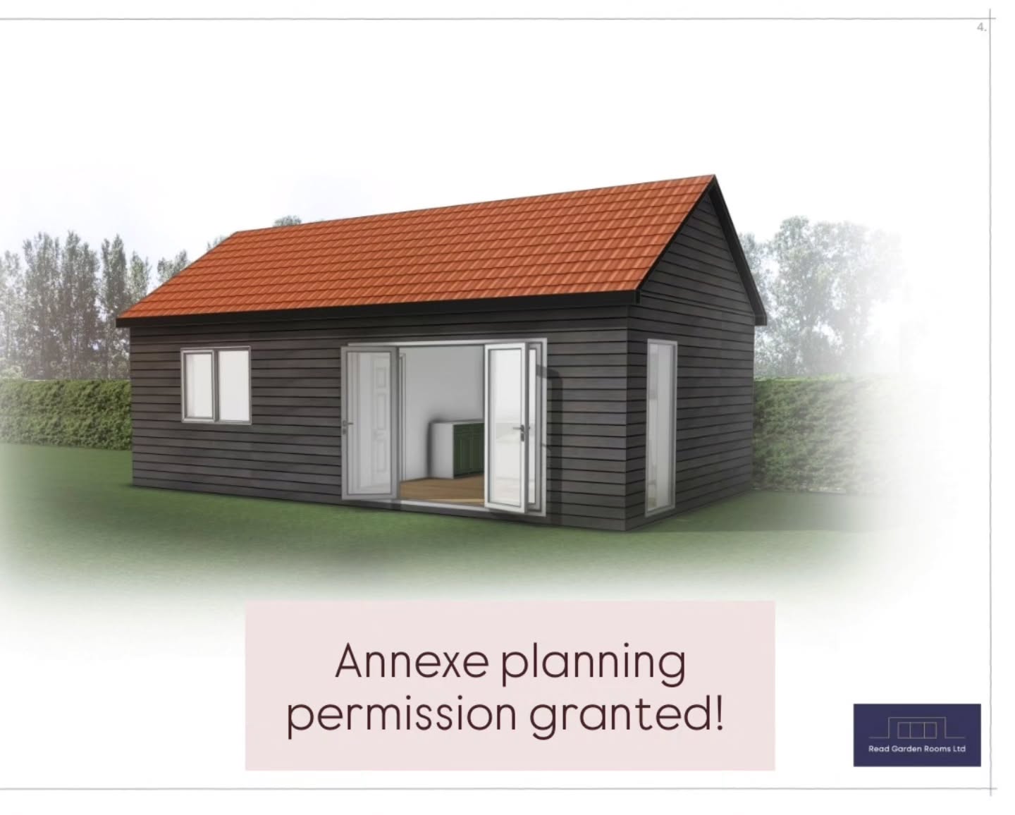 Looking forward to cracking on with this one! Today we received planning approval for this pitched roof 1-bed annexe 🏠 The main property is grade 2 listed and within a conservation area, so we're delighted to have satisfied the planners with a design that will fit seamlessly into its surroundings. Watch this space!
#readgardenrooms #GardenRoom #annexe #grannyannexe #homeimprovement #norfolk #Suffolk #localbusiness #bespokebuilding #pitchedroof