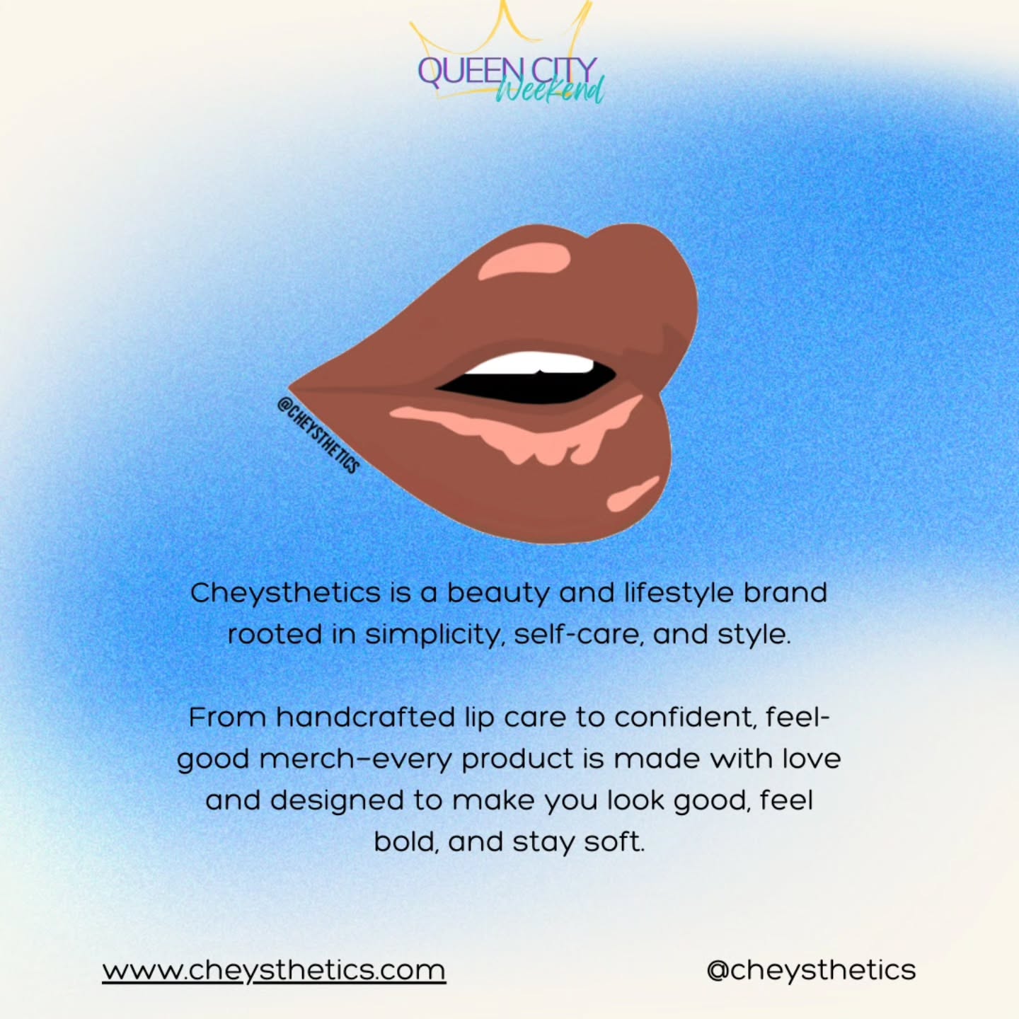 Next up we have: Cheysthetics @cheysthetics
We’re proud to have Cheysthetics as an official sponsor of In the Mix — our premier business social happening this Thursday at Dahlia's from 5-9pm! Link in the bio to register.
What They Do:
Cheysthetics is a beauty and lifestyle brand rooted in simplicity, self-care, and style. They started with handcrafted lip care essentials to nourish, protect, and enhance your natural lips. Now that they've added merch to the mix they want those items to reflect the same energy: confidence and boldness. They pour love and passion into creating their products, and hope that their customers feel that love every time they wear them.
Products Include:
✅️ Merch
✅️ Sugar Coat(ed) Scrub
✅️ Buttasticks
✅️ Buttagloss
Let’s show them love — follow at @cheysthetics and check out their website at www.cheysthetics.com
.
.
.
.
This Thursday we will be hosting our very first "In the Mix" business social event from 5pm - 9pm boasting food, drinks, good music by @nolomusix, engaging activities, and free giveaways in a relaxed
environment.
None of this would have been possible without our sponsors and supporters, so we wanted to make sure to highlight them! To learn more and meet them in person, stop by our event!
#InTheMixCLT #QCWeekend #CLTBusiness #CLTNetworking #charlottenetworking #charlottebusiness #charlottegrowth #Charlottecareers