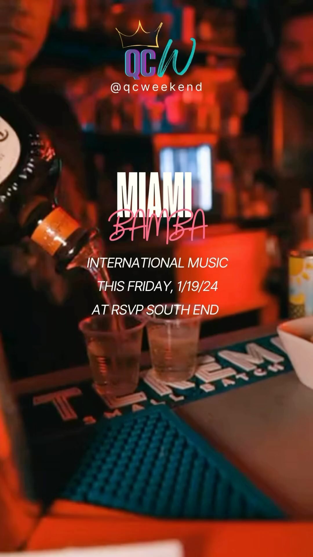 The #1 Charlotte party with Latin AND Afrofusion DJs mixing sets all night 🎶🔥
Link to the tickets in the Bio, or check us out at www.qcweekend.com. For VIP table service text us at 252-470-9180.
Follow us at @qcweekend for more events and things to do in Charlotte 🔥🤟
Our goal has always been bringing together people from all walks of life under one roof. And so far we’ve been able to consistently do it for our 7TH INTERNATIONAL MIAMI BAMBA event This Friday, January 19th at RSVP SOUTHEND from 9pm - 2am. The beautiful venue comes equipped with a rooftop lounge, hookah lounge, private parlor, and main stage party area.
This will be our first event of 2024 and it won’t disappoint. Come celebrate the last weekend of Capricorn season with QCWeekend, with vibes being curated by @katobeats and @deejaybanko all night. The selection includes (but not limited to) Afrobeats, Latin House, Dancehall, Soca, Reggaeton + Top 40 International mashups and flips.
————————
#charlotte #charlotteparty #charlottethingstodo #charlottenightlife #charlottereggaeton #charlotteafrobeats #cltparty #cltnightlife #charlotteamapiano #charlottedembow