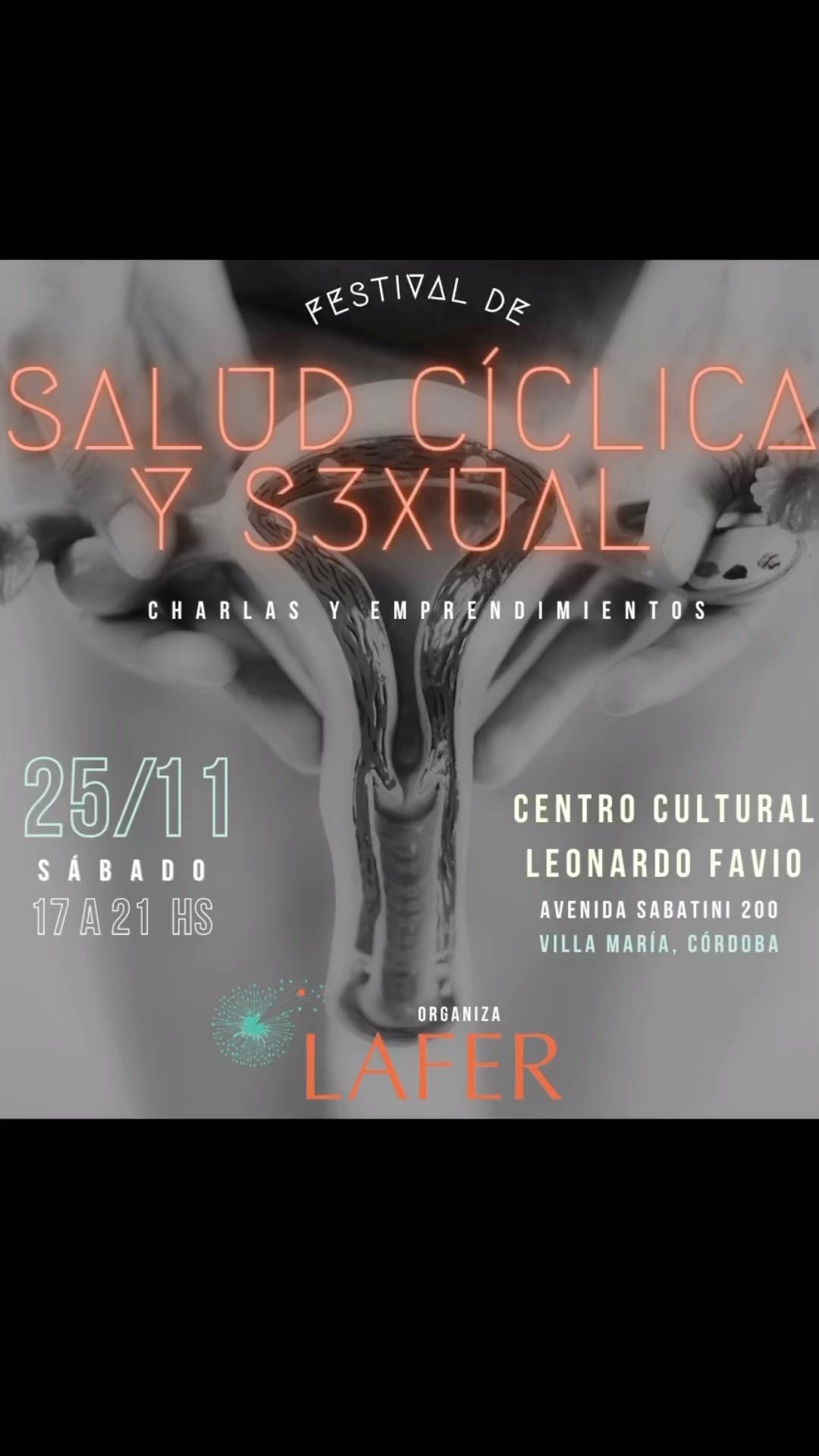 YA SE VIENEEEE 🫶🏼🙃😍💪 EL FESTIVAL DE SALUD CICLICA Y S3XUAL 🌶🌷 en Villa María - Cordoba 💪🫶🏼
CHARLAS
- Nos acompañara @florinvestigaladob 🌷para compartir su maravillosa investigación “El lado B de los anticonceptivos”
- Las educadoras de LAFER cordobesas estaremos compartiendo información sobre los métodos de autogestión de la fertilidad 👌
.
ARTE
La compañía de danzas local @loba.cia
nos invitara a mover lxs cuerpxs con su intervención
SORTEO
La entrada es gratuita, pero pedimos una contribución de $1000 que nos permitirá cubrir gastos de logística, transporte, etc ¡y seguir expandiéndonos! Peeero eso no es todooo:
Abonando la contribución, participas de un SORTEO en el que te podes ganas una variedad de productos increíbles de emprendedorxs locales.🥳🤩😱
.
Además, en el espacio vamos a tener una feria con cosmética natural, huevos yoni, aceites, toallitas de tela, bombachas menstruales, libros, velas y sahumerios, tejidos a crochet, alimentos caseros y agroecológicos, s3x shop, Plantas, cristales, fitomedicina, depilación natural, jabones artesanales…
.
SON CUPOS LIMITADOS, si no queres perdértelo podes ir reservando tu lugar.
Escribinos y te pasamos el link🙌🏻
@mimundo.natural
@rizoma.terapias
@puntosyvaretas.cm
@orale_tejidos
@amigasdemariaok
@olivo_jabones
@suratidepilacionnatural
@tolkeyen_
@vaselinavm
@gratitudinecosmetica
@simpleverdeplantas
@mandawaeco
@lunaticas_velasyaromas
@almacen.riodeluna
@girovintagevm
@uteradefuego
@amedias.modourbano
@naluna_52
@impulsodetela
@santecocinasaludable