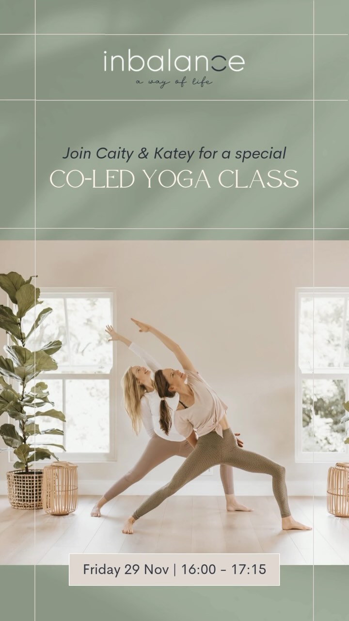 I am so excited for this special co-led class with @joyful_yogi. Join us for a 75 minute fusion of our soulful teaching styles that will leave you feeling uplifted and energised as we see out this year in studio. Space is limited, book online: www.inbalance.net.za