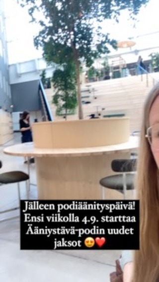 Podiäänityspäivä @valohotelwork ! 😍
Ensi viikolla ke 4.9. starttaa podisyksy, ottakaahan taas kuunteluun! Huikeita vieraita jälleen ja kiinnostavia aiheita äänihyvinvoinnin ja äänenkäytön äärellä 😍
Spotifyssa pystyy laittaa Ääniystävä-podcastin seurantaan, jolloin saat aina tiedon uusista jaksoista 😘