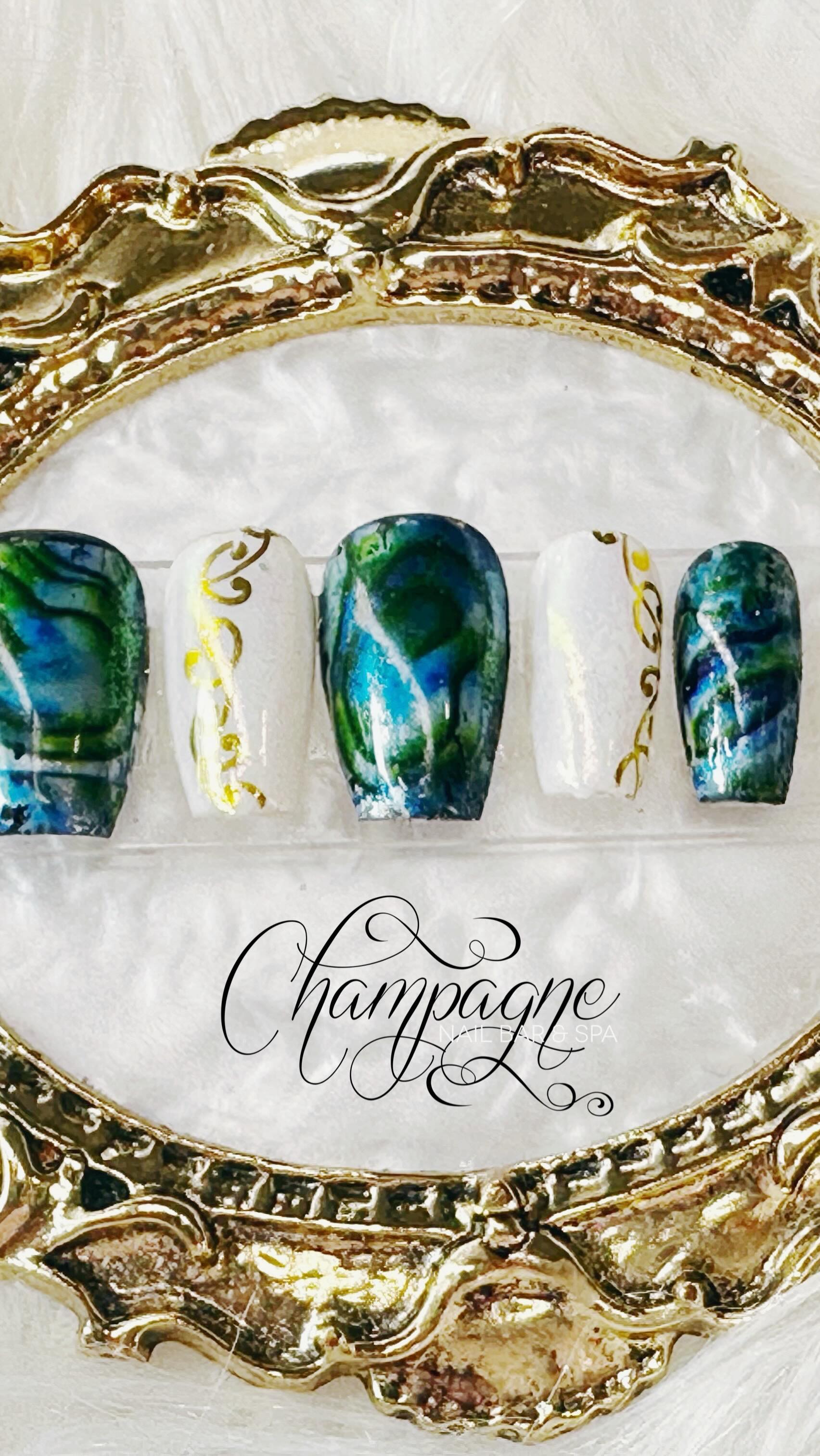 Kia Ora
Im delighted how this paua shell nail design turned out.
The gold foil design came from Prim & Proper nail tattoo transfers which are stunning !
You can buy your design online from their website and bring with you to your nail appointment to have them applied. How cool 😎is that!
Link below to my Fresha - my online booking system.
https://www.fresha.com/book-now/champagne-nail-bar-spa-bz4m9r9t/all-offer?pId=45236
.
.
.
#champagnenailsnz #rotoruanailtech #rotoruanailartist #nailartist💅 #nailslove💅 #rotoruanailsalon #gelpolish #acrylicnailsrotorua #maoritattoo #maorinailart #maorinails