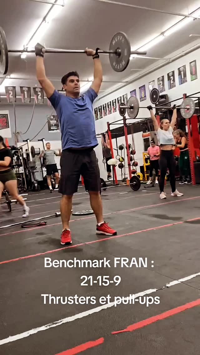 Petit Benchmark avec la hantise de tout crossfiteur : les thrusters 😨
#crossfit #benchmark #thrusters #burpees #pullups