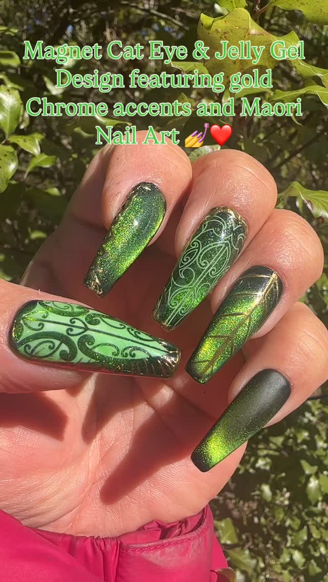 Magnetic Cat Eye Nd Jelly Gel nail design featuring maori nail art by @primimpropernails and gold chrome accent. 💅💕
Thinking of getting your nails done?
1 on 1 private and personalised nail care services in a professional - at home - nail studio/boutique based in Koutu Rotorua- Book your appointment with me today on the Fresha App linkbelow.
https://www.fresha.com/book-now/champagne-nail-bar-spa-bz4m9r9t/services?lid=48612&eid=128971&pId=45236