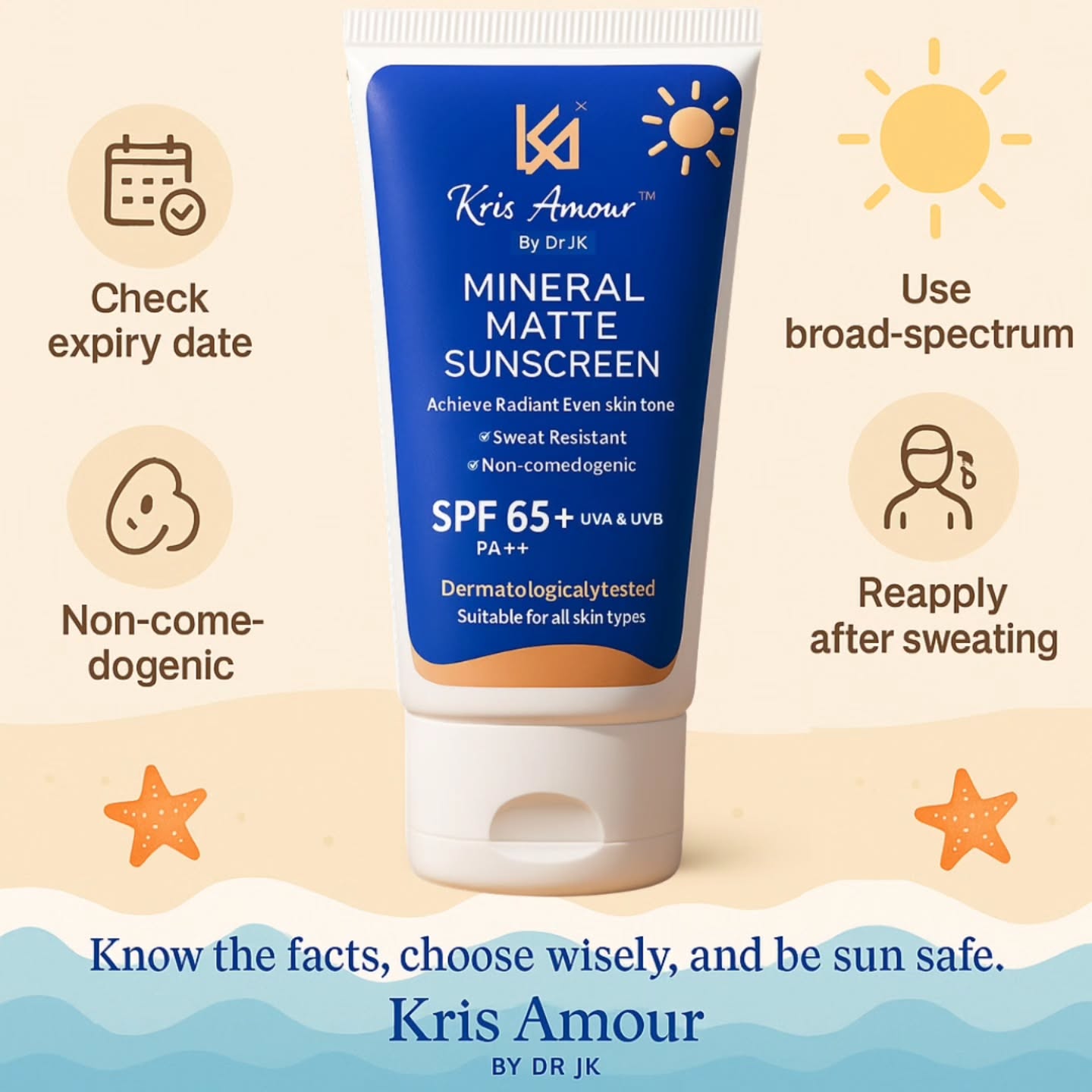 🌞 Protect Your Skin Like a Pro with Kris Amour by Dr. JK! 💙
Wearing sunscreen isn't optional — it's your skin’s first line of defense!
✨ Why choose Kris Amour Mineral Matte Sunscreen?
✔ SPF 65+ with broad-spectrum UVA + UVB protection
✔ Sweat-resistant & non-comedogenic — no clogged pores!
✔ Dermatologist-tested — safe for ALL skin types
✔ Helps achieve a radiant, even skin tone without greasiness
Sun Safety Tips:
Reapply after sweating
Always check the expiry date
Use broad-spectrum protection
Available now – Order today and glow safely under the sun!
DM us or visit 👉 www.krisamour.com
Perfect for daily use, beach days, outdoor workouts, and all skin tones!
Tag your sun-lover friends & comment “SPF ON” if you never skip sunscreen!
🛡️ Be radiant. Be protected. Be Kris Amour.
#KrisAmour #MineralSunscreen #SPF65Plus #BroadSpectrumSunscreen #NonComedogenicSunscreen #MatteSunscreen #SweatResistantSPF #BestSunscreenIndia #DermatologistTested #SunProtectionTips #SkinCareEssentials #SkincareForAll #SunscreenForOilySkin #DailySPF #SunSafeSkin #IndianSkinCare #CrueltyFreeBeauty #SPFMatters #EvenSkinTone #GlowWithProtection #KrisAmourByDrJK
#pixelloomdigital