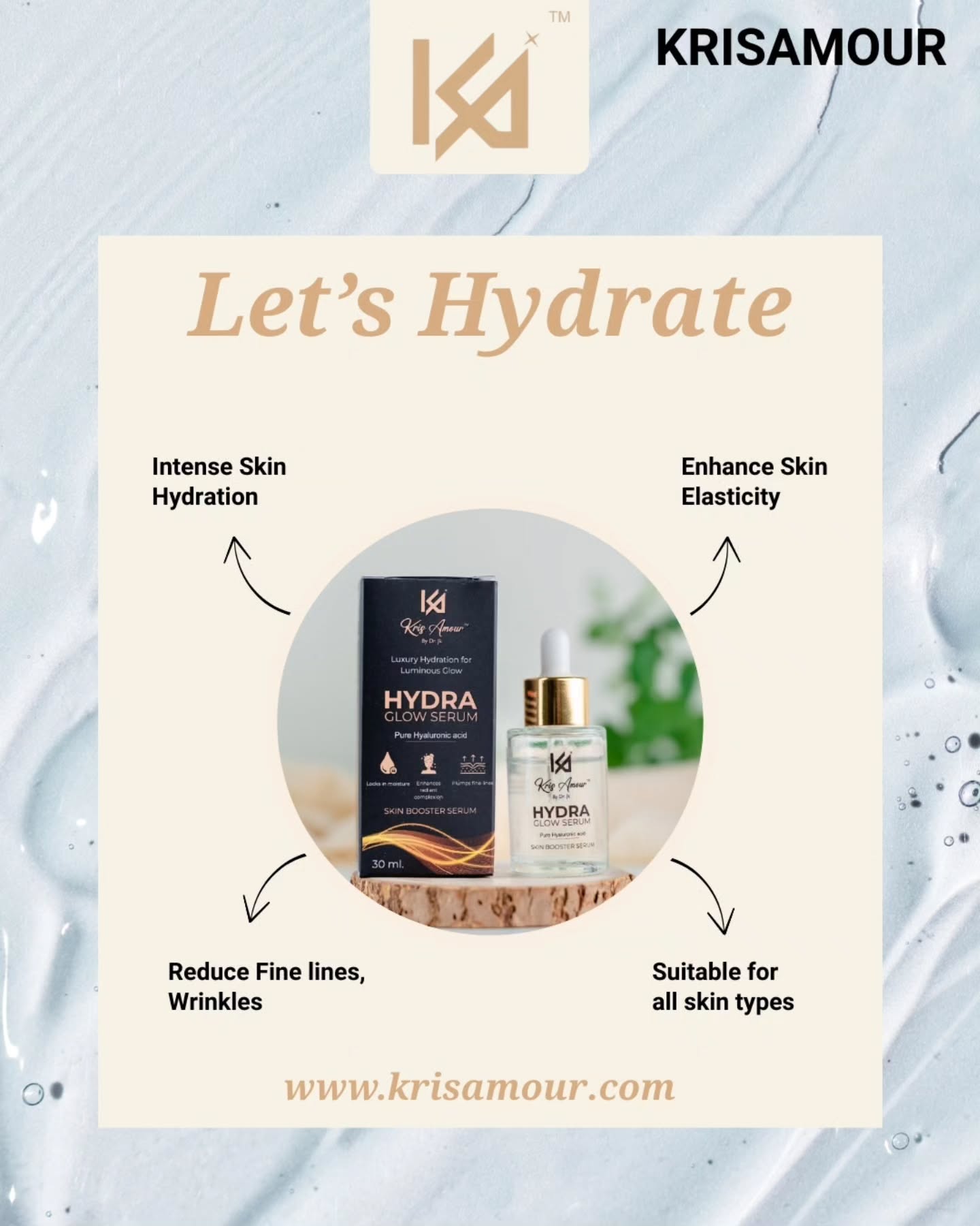 💧 Let’s Hydrate, Let’s Glow! ✨
Say goodbye to dryness, fine lines & dullness. Say hello to intense hydration, youthful elasticity & radiant skin with Kris Amour’s Hydra Glow Serum
✔ Intense Skin Hydration
✔ Reduces Fine Lines & Wrinkles
✔ Enhances Skin Elasticity
✔ Suitable for All Skin Types
Your skin deserves luxury hydration – powered by Pure Hyaluronic Acid 💧💖
🌐 Shop now 👉 www.krisamour.com
✨ Because glowing skin is always in! ✨
#KrisAmour #HydraGlowSerum #HydrationBoost #HyaluronicAcidSerum #LuxurySkincare #IndianBeautyBrand #GlowingSkinTips #SkinCareRoutineIndia #TuticorinSkincare #TirunelveliSkincare #TamilNaduBeauty #GlowingSkinEveryday #HealthySkinJourney #HydrationGlow #VeganSkincareIndia #IndianSkincareCommunity
#pixelloomdigital
