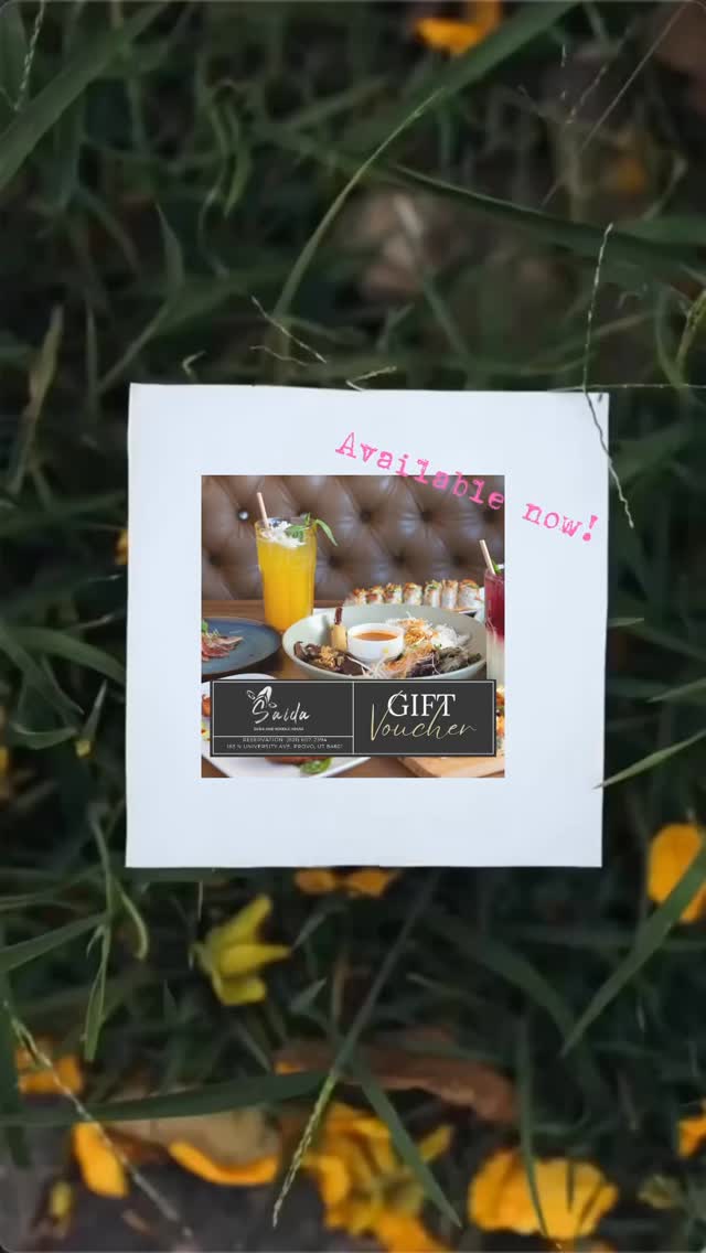 Everywhere you go. Every time you crave. Everyone you love.
Saida gift vouchers are here 🎁 #utahrestaurants #vietnameserestaurant #saidasushinoodlehouse #provorestaurants #sushirestaurant #provorestaurant #utahrestaurant #provorestaurantreview #saidasushinoodles