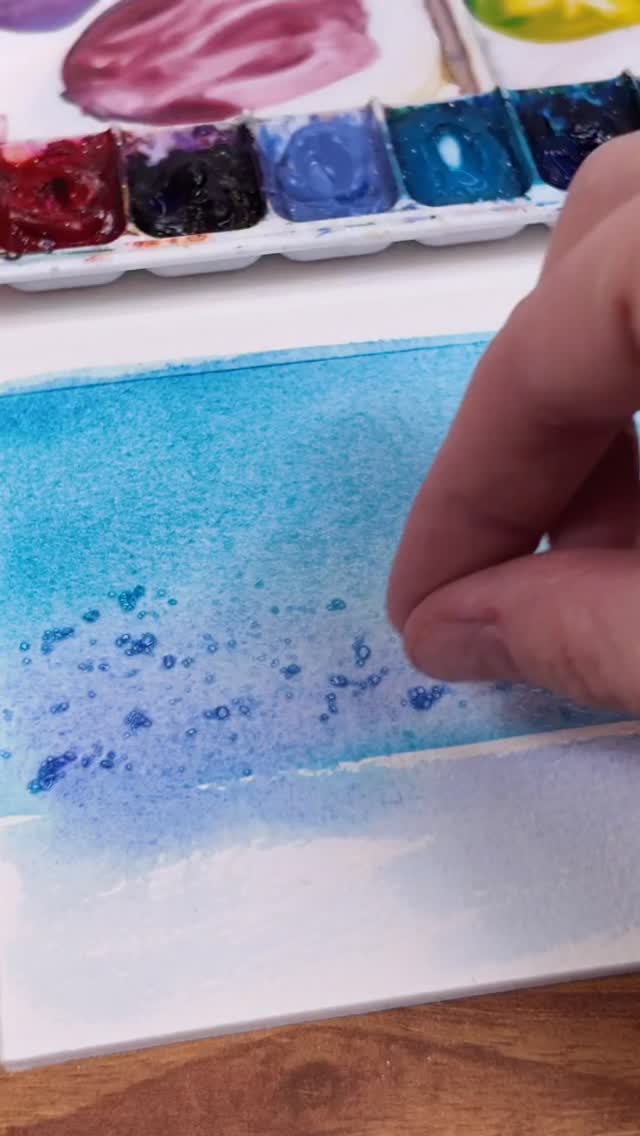 The moment the watercolour and salt trick actually works! Iykyk!