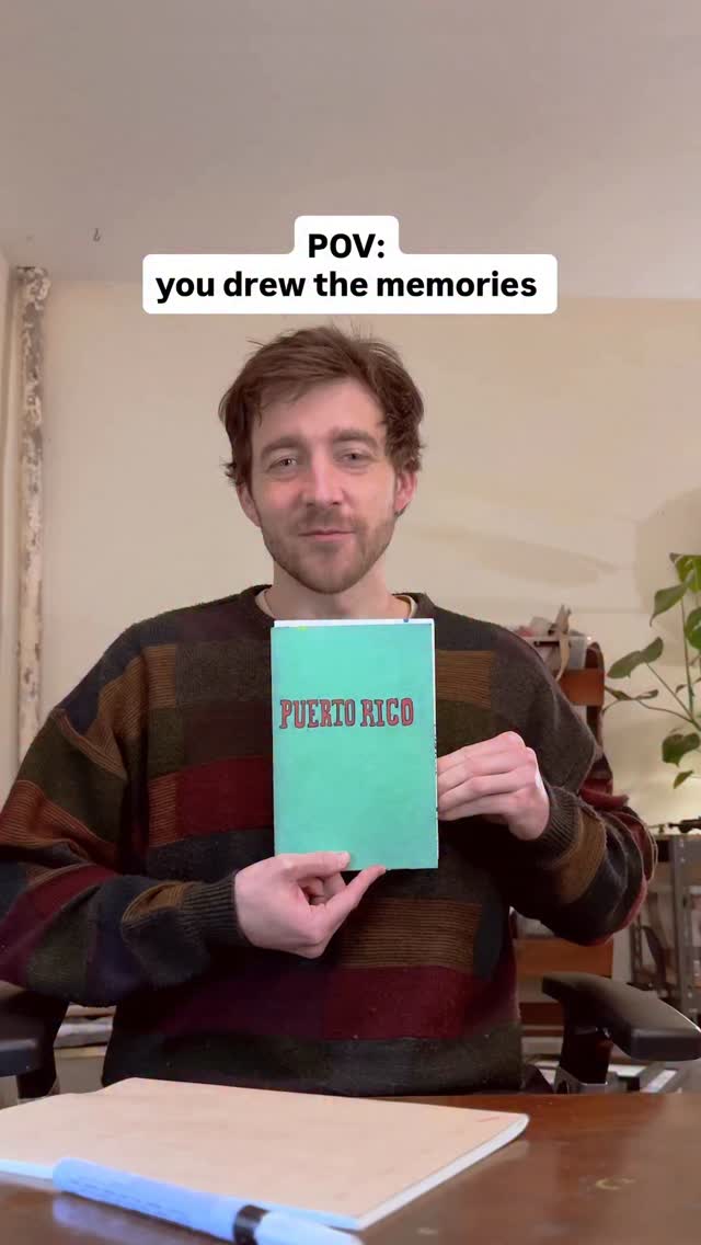 Two years ago, I was watching the Super Bowl in a bar with a sign outside that said, “best mojitos in San Juan” while completing the last page of the sketchbook you see here. My family had just finished a trip around the island so we could see a few sights before my cousin’s wedding in Ponce. Even on a short tour, I loved everything about Puerto Rico—the ocean, the hills, the people, the food, and the way you could always hear distant music from a parked car. That trip was probably my first real intro to Bad Bunny and it made me realize how important it must be for people to hear Spanish in the top 40–and even more so now with the Super Bowl. Personally, I loved the half-time show and love this song, but it is bittersweet. It makes these memories feel like yesterday and a thousand years ago at the same time. If I’m lucky, I’ll live long and make many more drawings from many more memories, but somehow I think these ones with my family will matter more than 99% of them. 🇵🇷