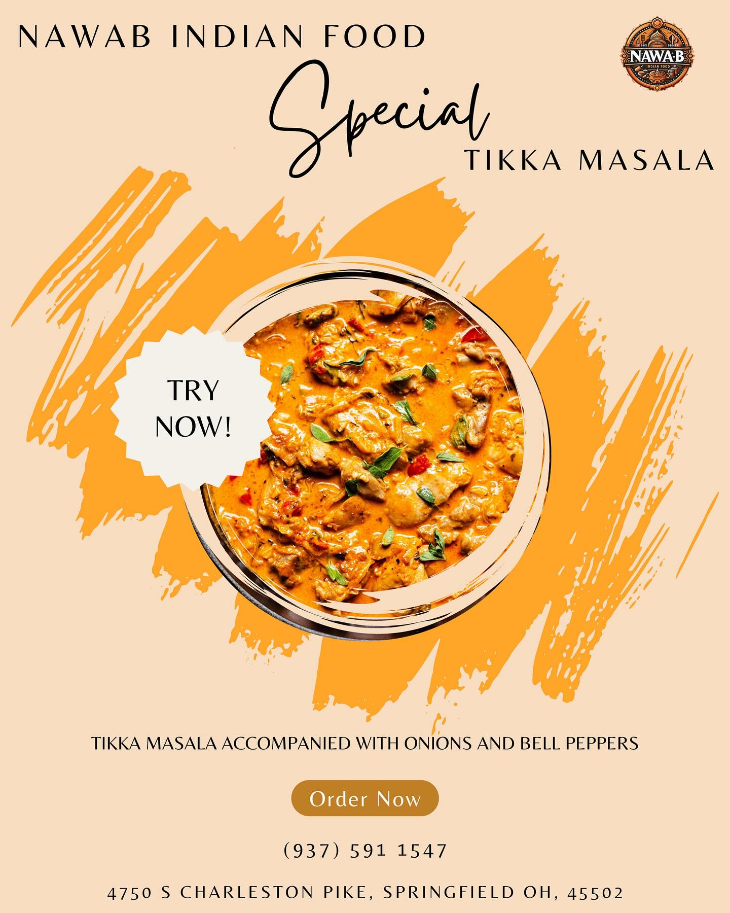 As we welcome the holiday season we also welcome a new dish. Introducing our special tikka masala. Because of your tremendous love on our original tikka masala we’ve brought you an extraordinary version. We hope to see you soon!
Nawab Indian Food
(937) 591-1547
4750 S Charleston Pike, Springfield OH, 45502
#indianfood #springfield #nawab #foodtruck #ohio #northindianfood #panjabi