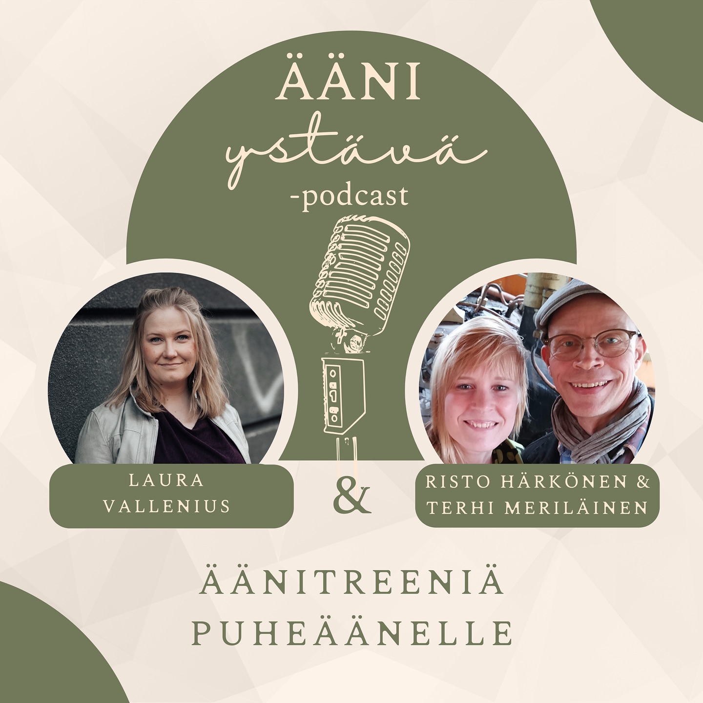 Kuuntelitko jo Ääniystävä-podin uusimman jakson, jossa teemana on puheäänen treenaaminen. 🔥
Vieraanani ovat ääni- ja puhevalmentaja Risto Härkönen (FM) sekä viestinnän kouluttaja ja puhevalmentaja Terhi Meriläinen (FM).
He ovat kirjoittaneet yhdessä Marja Suurpalon kanssa Äänitreeni – opas parempaan puheääneen -teoksen, jonka sisältöihin pääsemme tässä jaksossa tutustumaan.
Mihin äänenkäyttäjä tarvitsee äänitreeniä? Minkälaista roolia lämmittely sekä jäähdyttely näyttelevät äänityöläisen arjessa? Minkälaisilla keinoilla äänenkäyttäjä saa äänensä kuuluvammaksi? Kuinka esiintymisjännitys vaikuttaa äänen toimivuuteen?
Podin löydät tuttuun tapaan suoratoistopalveluista (Spotify, Podimo jne.) sekä verkosta osoitteesta www.aanikauppa.fi/podcast