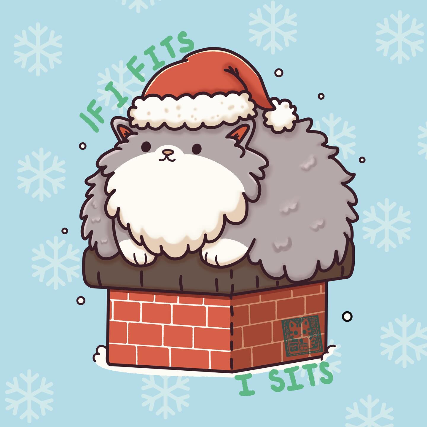 Sorry I’ve been absent for a bit. Was dealing with some family and then health issues. Always fun… not 😑
Anyway, I got this funny idea for a ‘if I fits, I sits’ scenario. I imagine it would be nice and snug and warm if there’s a fire lit inside the house. Can’t imagine the smoke for the owners though 😂
I’ll be making this as a sticker for my shop, and I’m currently working on a Christmasy sticker sheet as well. Hopefully that’ll be done by the end of the week or next week!
#stickershop #kawaiistickers #ififitsisits #cutestickers #onlineshop #supportlocalbusiness #neferkoart #christmasiscoming #christmascat #christmasstickers #seasonalstickers #kawaiiillustration #kawaiiart #kawaiicat #かわいいイラスト #かわいいシール #かわいい猫 #かわいいステッカー #クリスマス