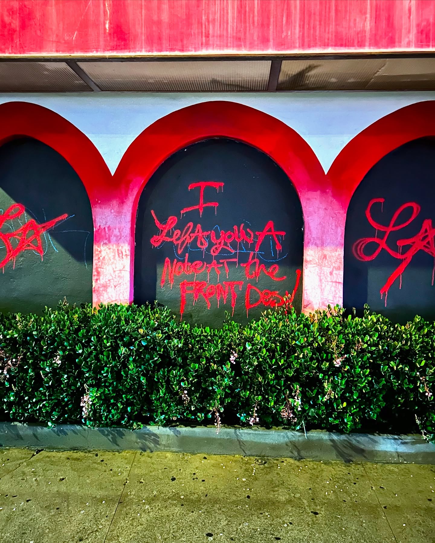 I left you a note at the front desk