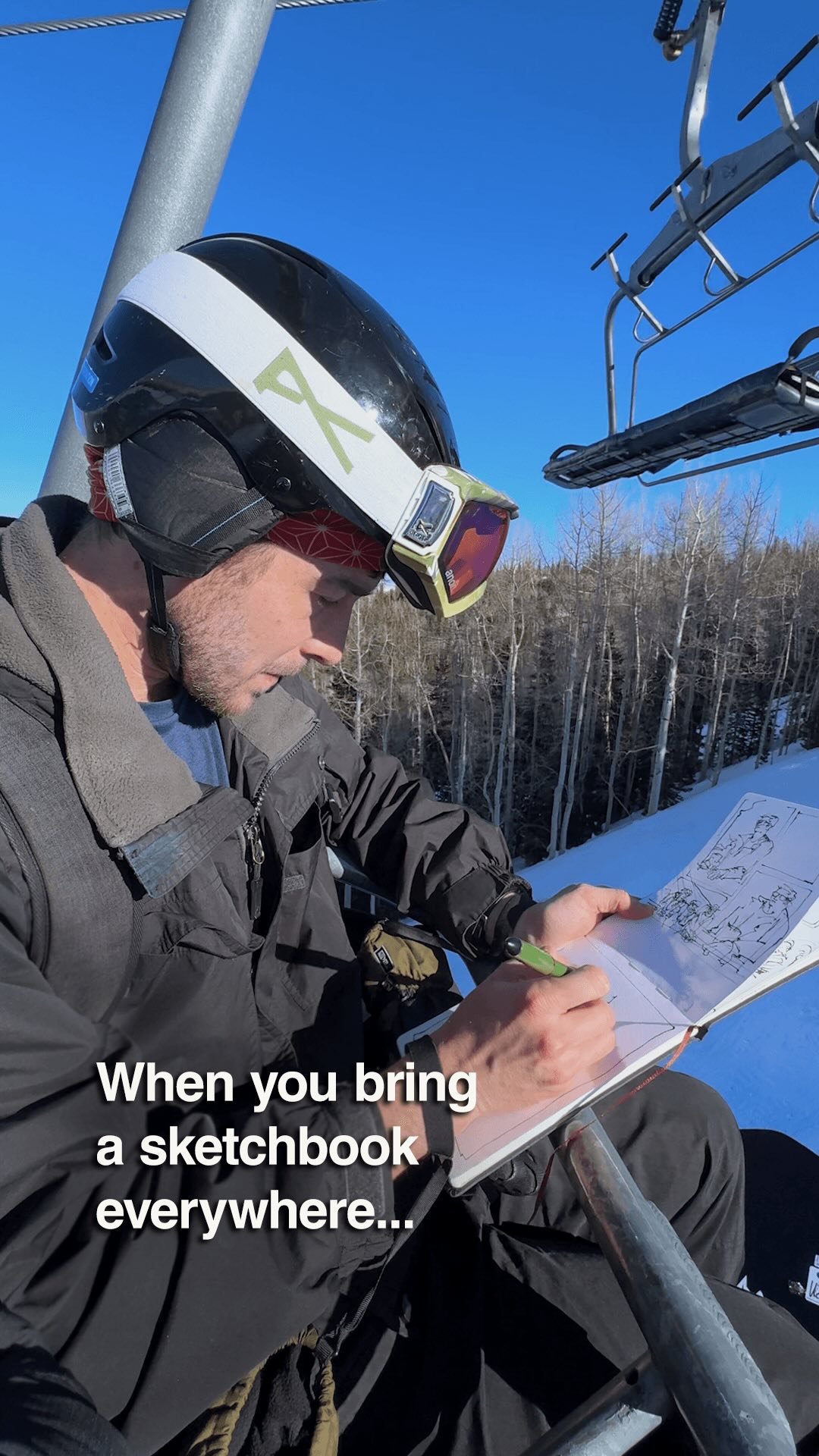 What a weekend! 🏂 This year my friends and I went to Park City, UT (@pcski) for some spring skiing and had an unforgettable time. Naturally, I had to draw some of the highlights in my sketchbook, including an adventurous trip to the summit! ❄️📓 Growing up, snowboarding has always been one of my favorite hobbies and a huge source of inspiration for my art. Between the beautiful landscapes and the feeling you get cruising through powder… there’s nothing better! Somehow I consider that experience one of the main reasons I’m interested in quick, impressionistic sketches as opposed to more academic paintings. I think there’s more room to merge these two worlds in the future, so I can’t wait to get back out there! ✍🏻 #drawing #sketchart #sketchbook #snowboarding #skiing #parkcity