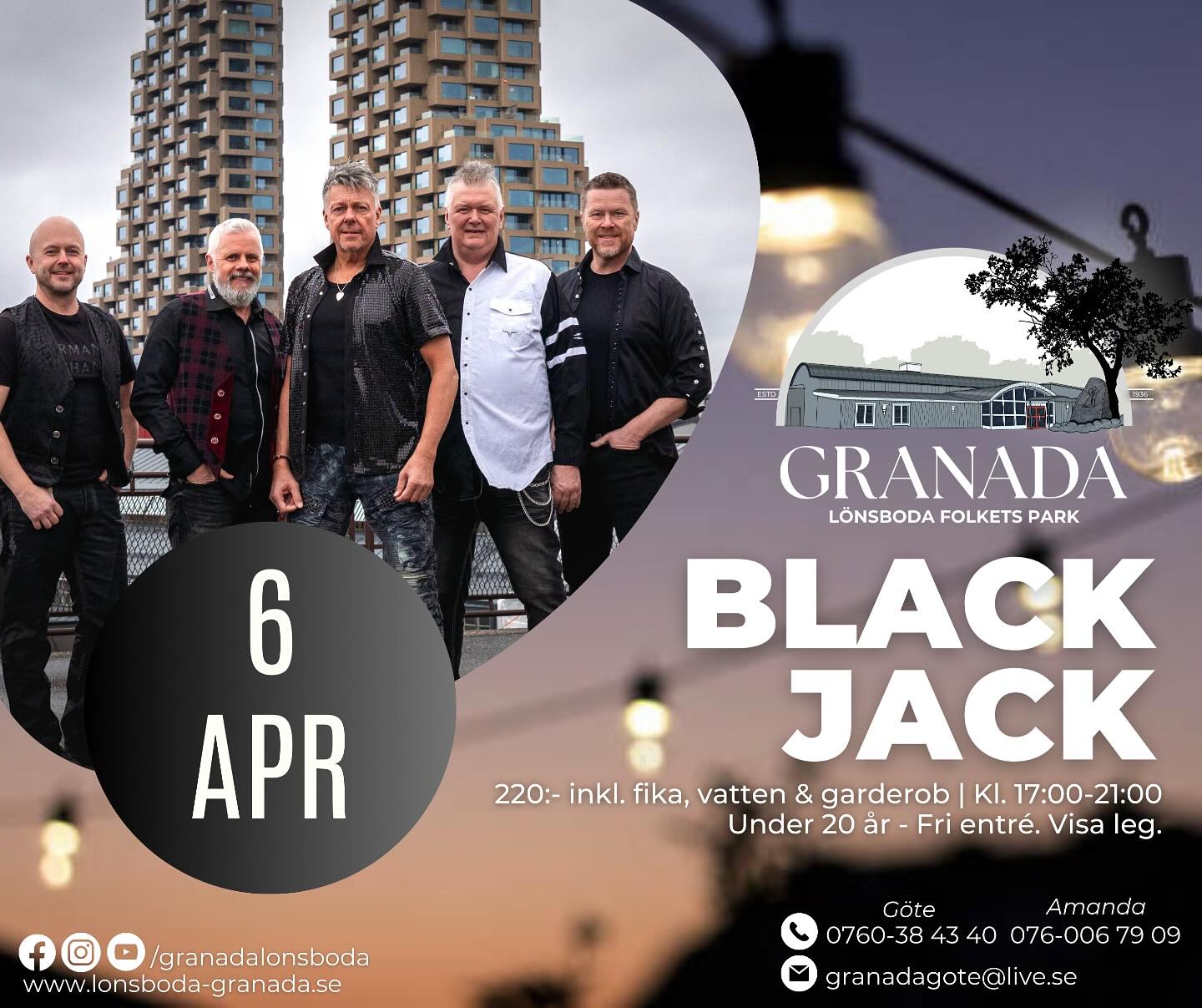 På söndag bjuder inga mindre än Black Jack upp till dans! Hjärtligt välkomna är ni 😍🌸
#granadalönsboda #folketspark #lönsboda #blackjack
