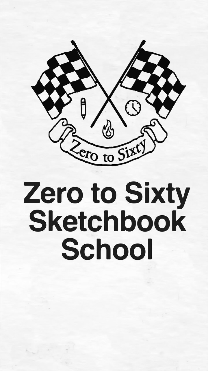 Leave artist block in the dust! 🏎️💨 Zero to Sixty Sketchbook School kicks off April 08 and can be taken online anywhere. Register using the link in bio. 🏁 #drawing #learntodraw #sketchbook #urbansketchers #urbansketching