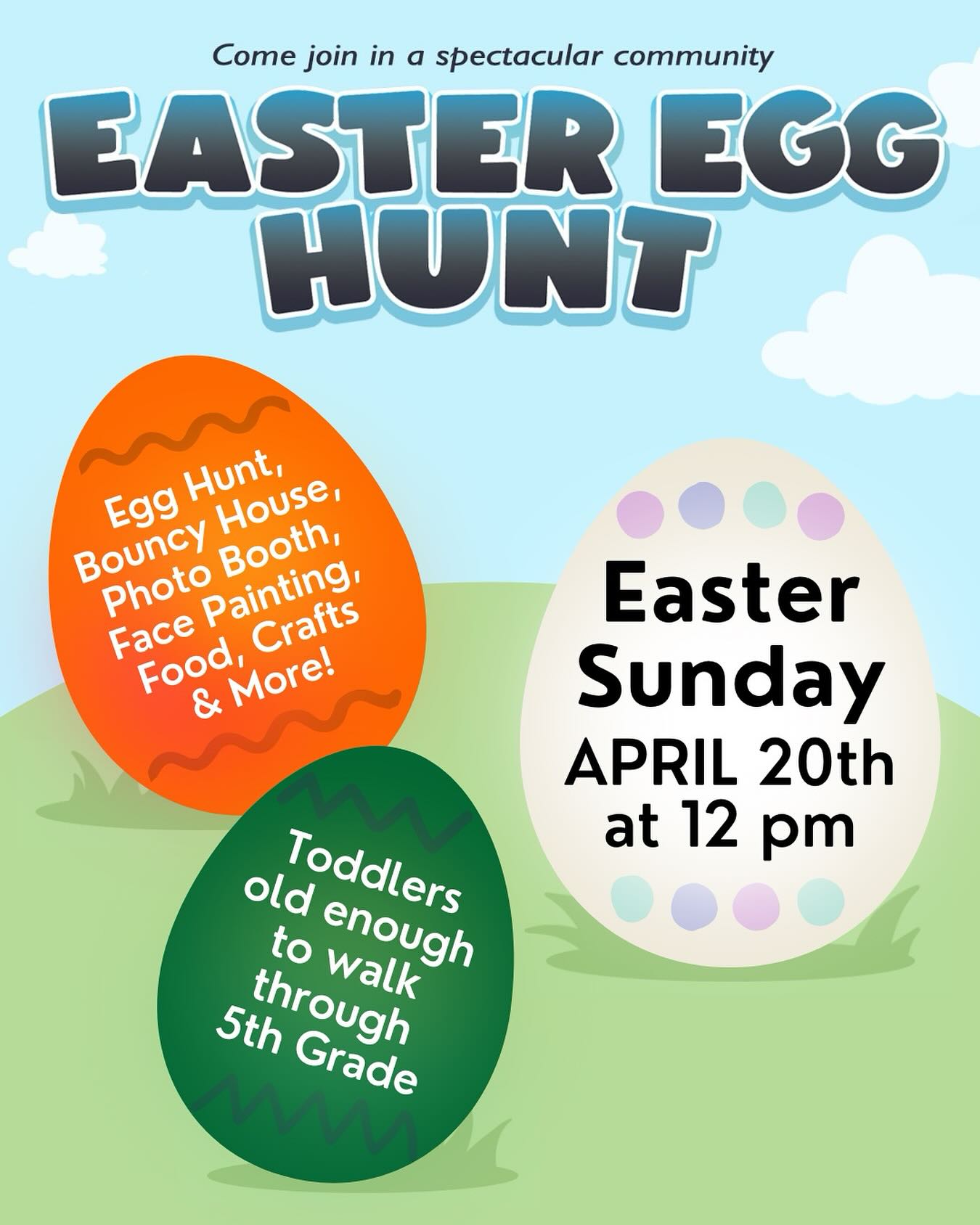 THIS Sunday! It’s almost time for Easter. Join us and don’t forget to bring a friend!