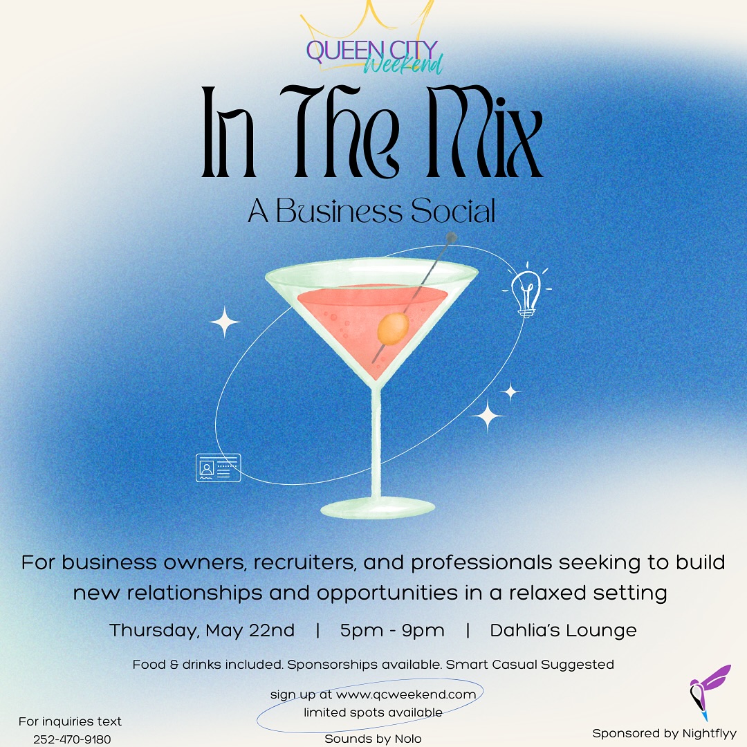 A business mixer crafted around genuine professional connections
Check out the link in the bio for details, tickets, or to become a sponsor
.
.
.
.
📣Calling all business owners, recruiters, and professionals
We all know formal networking is a bit, draining to say the least...😅🫣 We wanted to create an atmosphere that felt more authentic and genuine, where “networking” is replaced with real relationship building and long lasting connection.
Whether you’re new to the Charlotte professional scene or building your next big move, In the Mix is your chance to meet like-minded people, spark fresh conversations, and grow your circle—all while having a good time in a relaxed setting.🍸🥂🍲
Expect a creatively engaging experience that will guarantee you leave with more real connections than you’d find elsewhere, and special opportunities to grow your business. 🚀
What to Expect:
✨Chill, welcoming vibes
🤝Authentic conversations & new connections
📢Opportunities to promote your brand
🎯Interactive activities and engagement
💰Exclusive giveaways & prizes
🎶Good vibes & great music
🥙Great food from our special guest chef (@ironchef_elcheffe )
Let’s build, grow, and vibe—together.
To learn more, become a sponsor, or reserve your ticket, check the link in the bio, or go visit: www.qcweekend.com
.
.
.
This event is a part of an annual collection of events we host called Queen City Weekend Festival, which includes a Boatfest, bar crawl, and international party. We are all about celebrating life and connecting people from all walks of life in creative, healthy ways. Check out the event line up at our website www.qcweekend.com.