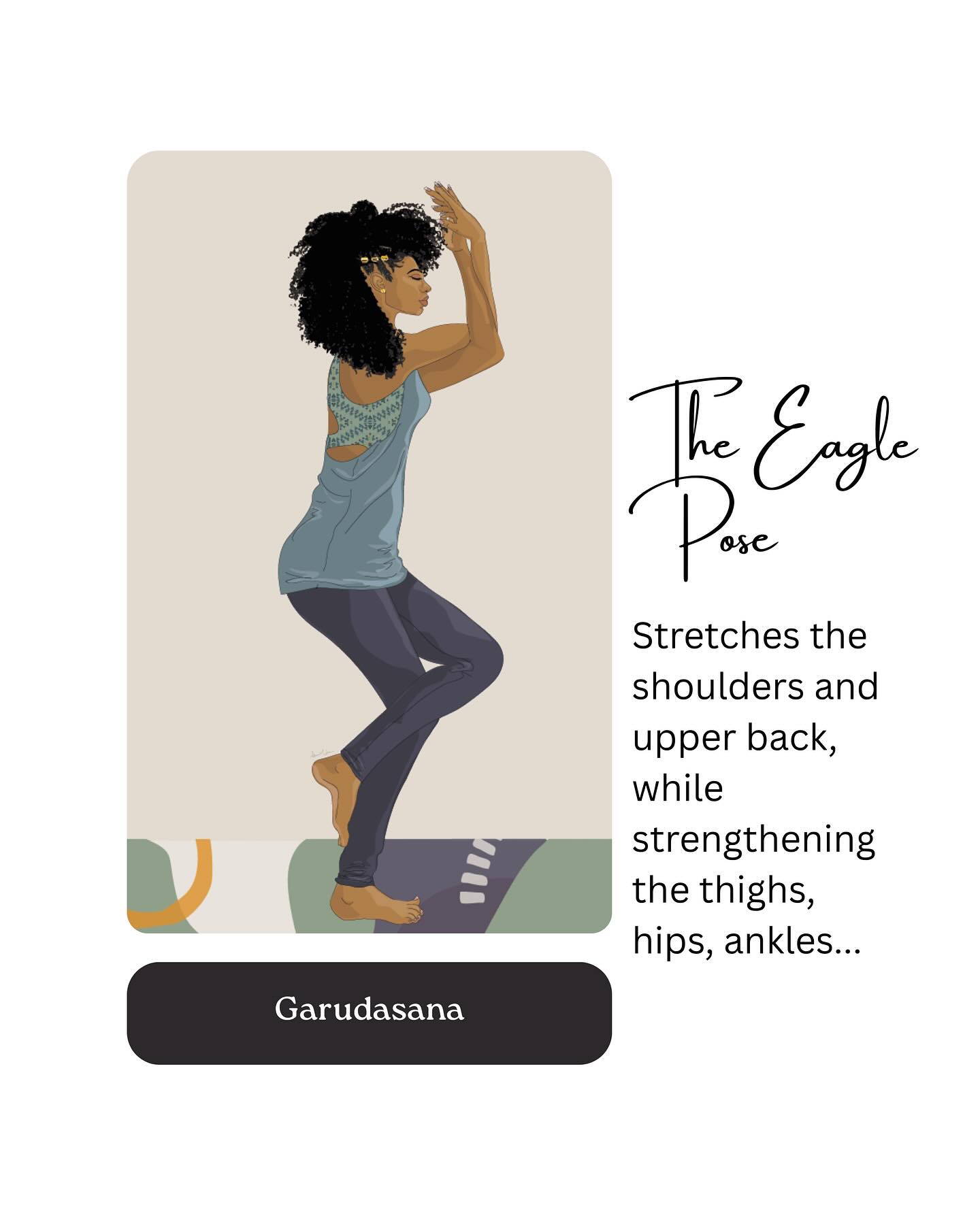 More than a greeting, this is a gentle invitation for your recipient to breathe, to feel…encouraging movement and connection.
“Eagle Pose (Garudasana):
A pose of focus, stability and release.
It strengthens the legs and core, opens the shoulders, and encourages balance — both physical and emotional.
This design is one of three original sketches from a mindful series I created early in the journey.
Illustrative. Educational. Thoughtfully put together.
(Image: Yoga greeting card – Eagle Pose illustration)
Part of a mindful collection soon to be archived…making space for what’s next.
#theebonyartist #MindfulMoments #YogaInspiredArt #Garudasana #BlackWellnessMatters #BalanceAndBreathe #CardsWithMeaning #YogaIllustration #StationeryWithSoul #MindfulLiving #IllustratedIntentions #ArtAsLanguage #ionnmariedesigns