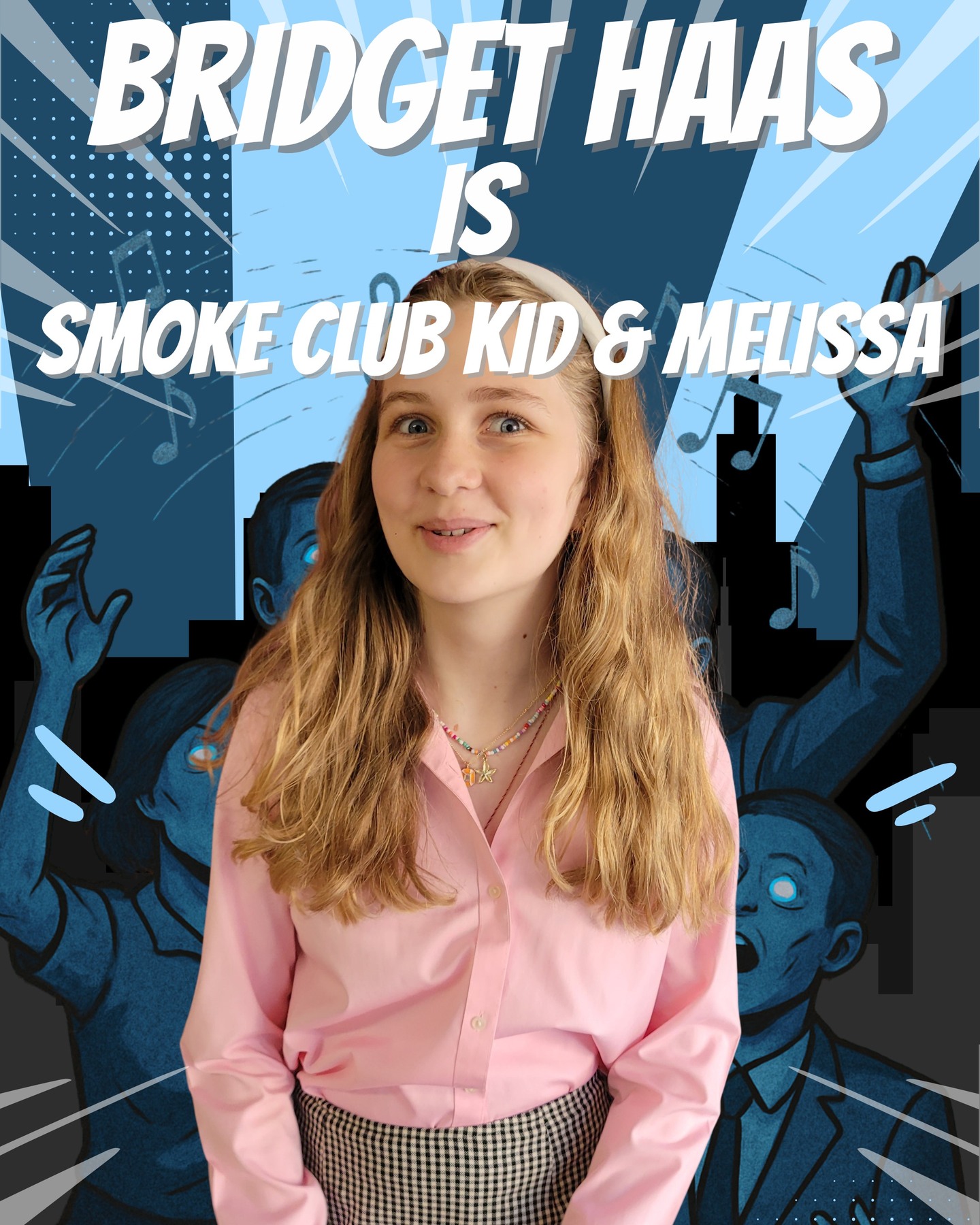Meet Bridget!
Bridget loves being in The Guy Who Didnât Like Musicals. Previously, she was in Spongebob: The Musical, Descendants, and Everyone Gets Eaten By Sharks. When not on stage, she likes music, going on silly little side quests with her friends, and making videos online. In the future, Bridget wants to be an actress and, if that doesnât work out (which it probably wonât), sheâll be a mall cop on those little Segways!
Come see her on stage August 1 - 3 at the Croton Academy of Arts!