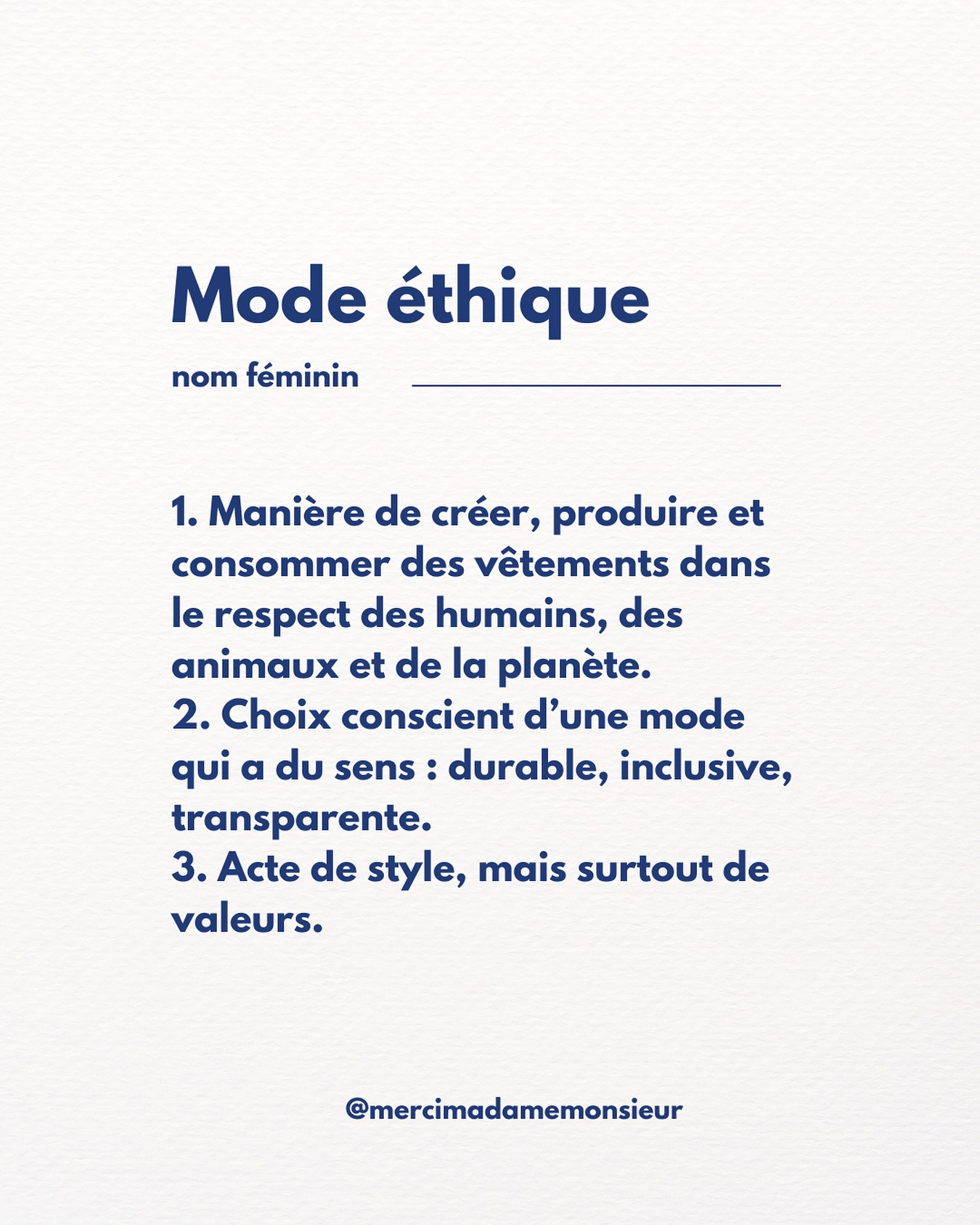La mode éthique, c’est bien plus qu’un style : c’est un choix conscient pour respecter les personnes, la planète et les animaux 🌱 #mercimadamemonsieur #modeethique #slowfashion #ecofriendly