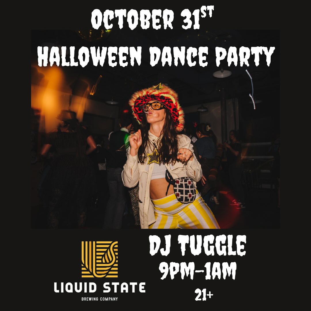 The countdown to Halloween begins! 🎃
Friday night in Ithaca’s West End! Ink your calendar for another freaky Friday at our 4th Annual Halloween Dance Party with @tugglethedj! 🪩🕺🏻
Costumes encouraged, 21+, 9PM - 1AM. Let’s keep the fun in funk! 👻
620 W. Green St, Ithaca, NY.
#liquidstatebeer #halloween #danceparty #costumes #costumeparties #halloweenfun #ithacaevents #craftbeer #spooky #thinknydrinkny