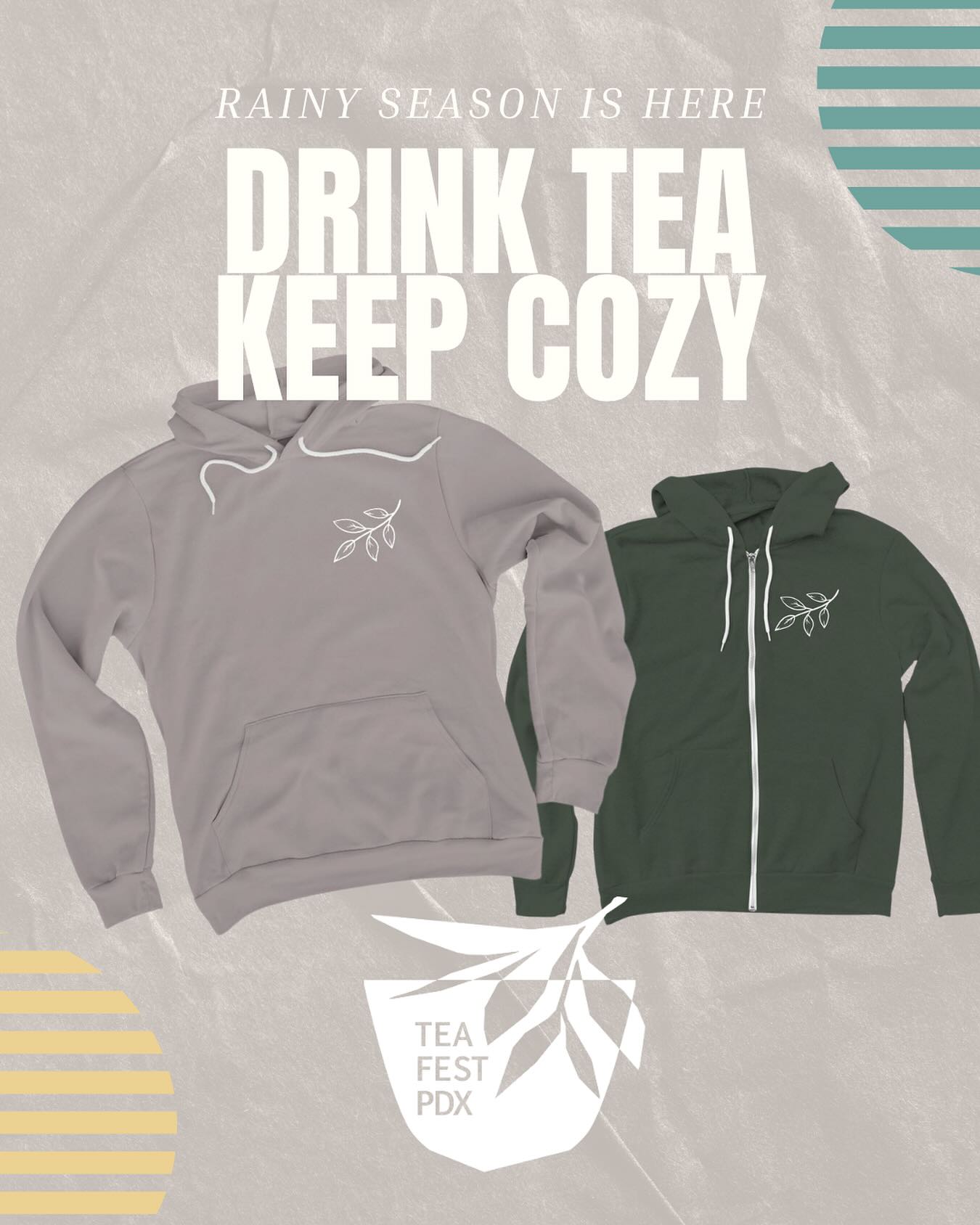Portland rain, chilly mornings, and warm cups of tea - it’s the perfect season to cozy up in our TeaFestPDX gear! We’re releasing two new pieces of clothing made for staying warm and stylish through the cold, rainy months.
Proudly displaying the TeaFestPDX logo on the back, these pieces are more than just clothing. They’re a way to share your love of tea culture, and our community festival wherever you go.
🫖 Best of all: every purchase directly supports the annual TeaFestPDX festival, helping us keep the celebration of tea alive in Portland year after year (you can also find all previous year’s designs here). Link in bio!
Show your love. Drink tea. Stay cozy.
🌿 Grab yours and carry TeaFestPDX with you through every season.
#teafestpdx #teafestival #portland #pdx #pnw #rainyseason #drinkteastaycozy