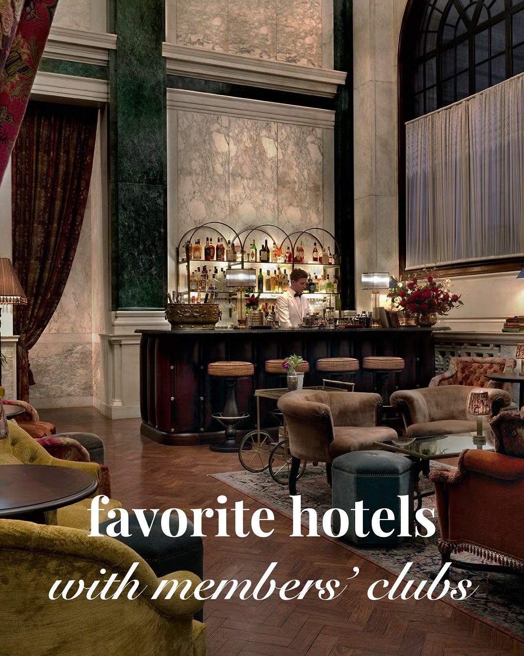 When you want member privileges, but only for a few days, these hotels give overnight guests access to their members’ club restaurants, bars, and private spaces.
These properties allow you to become more than a tourist glimpsing the local culture from the outside- here, you become part of the community. I love this unique way of experiencing a neighborhood- way more authentic than any walking tour!
Featured here:
@gleneaglestownhouse - Edinburgh
@thebatterysf - San Francisco
@commodoreperryauberge - Austin
@casaciprianimilano - Milan
@thenedlondon - London
@staybardo - Savannah
@sohohouse - Amsterdam
@sohohouse - Little Beach House Barcelona, Catalonia
#virtuosotraveladvisor #luxurytravel