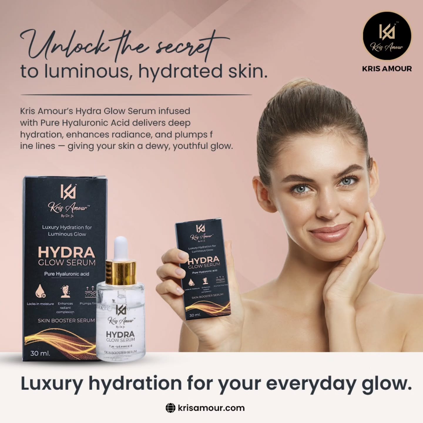 ✨ Say goodbye to dull, tired skin and hello to deep hydration and a luminous glow with Kris Amour Hydra Glow Serum 💧
Infused with Pure Hyaluronic Acid, this serum:
- Delivers intense hydration from within
- Boosts radiance & plumps fine lines
- Gives your skin a dewy, youthful glow
Perfect for daily skincare — lightweight, fast-absorbing, and ultra-hydrating.
📍 Shop luxury skincare now and give your skin the love it deserves.
🛍️ Order yours at 👉 krisamour.com
📢 Call to Action:
✅ Tap the link in bio to shop now
✅ Follow us for daily skincare tips & offers
✅ Tag us with your glow-up results ✨
#HydraGlowSerum #LuxurySkincare #HydrationBooster #KrisAmour #HyaluronicAcidSerum #GlowingSkin #RadiantSkin #SkincareRoutine #EverydayGlow #SkincareLover #DewySkin #SkincareEssentials #HealthySkin #BeautyRoutine #HydratingSerum #PlumpSkin #YouthfulGlow #GlowingFace #HydraGlow
#pixelloomdigital